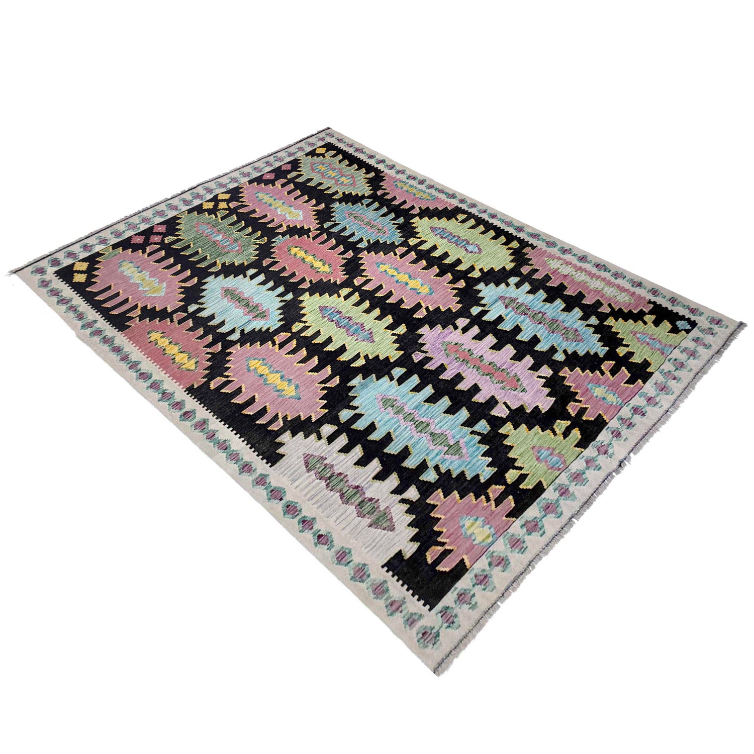 Handmade Multi Kilim Geometric 7x10 ft
