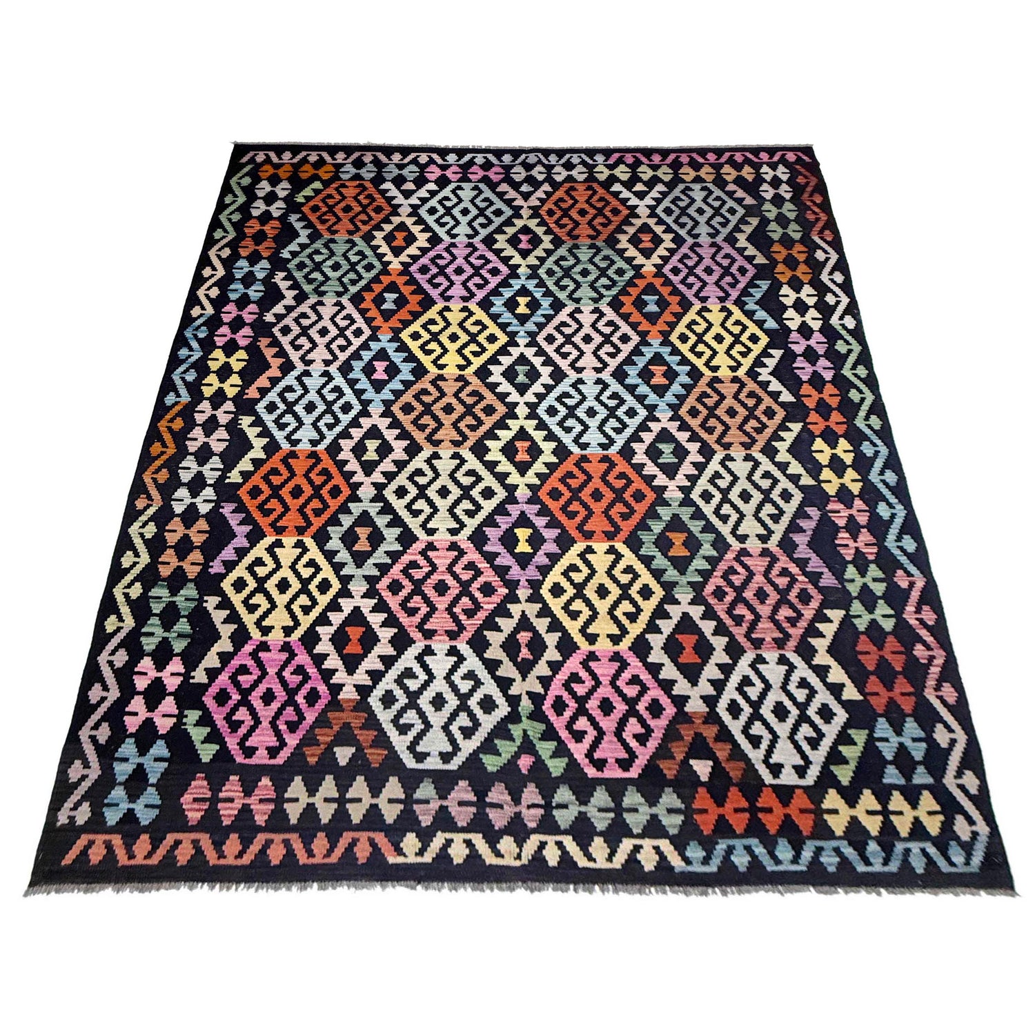 Handmade Multi Kilim Geometric 7x10 ft
