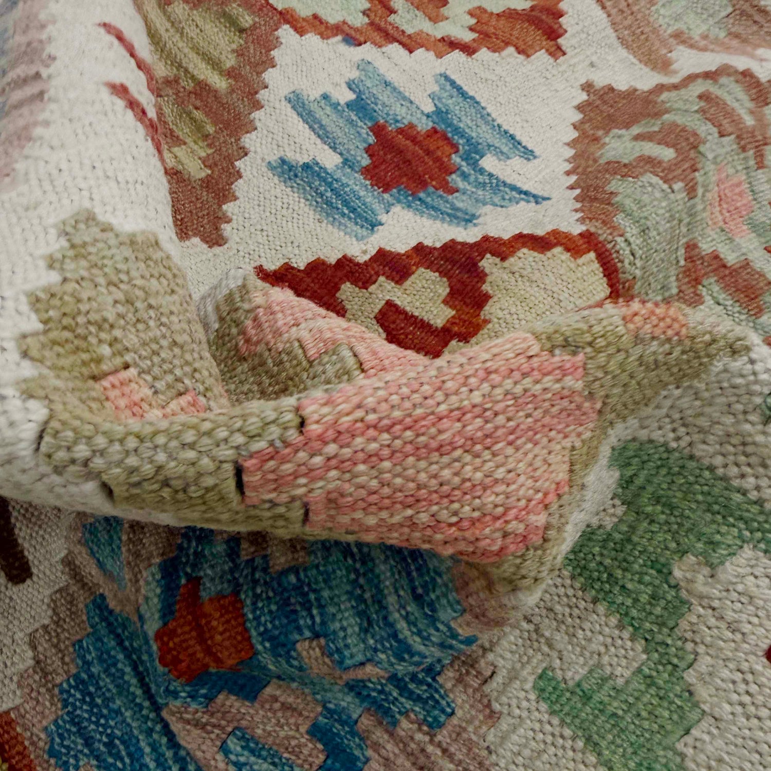 Handmade Multi Kilim Geometric 10' Runner