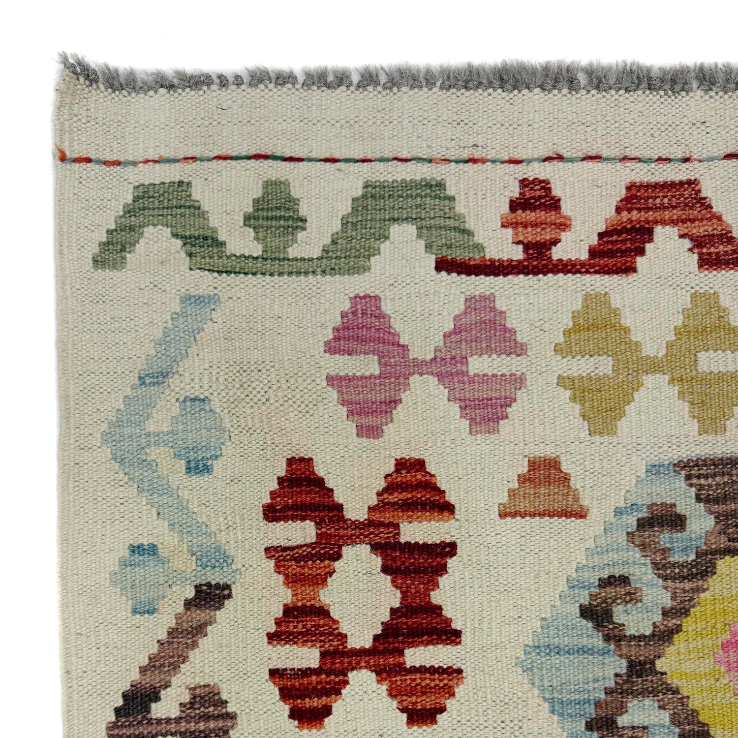Handmade Multi Kilim Geometric 10' Runner