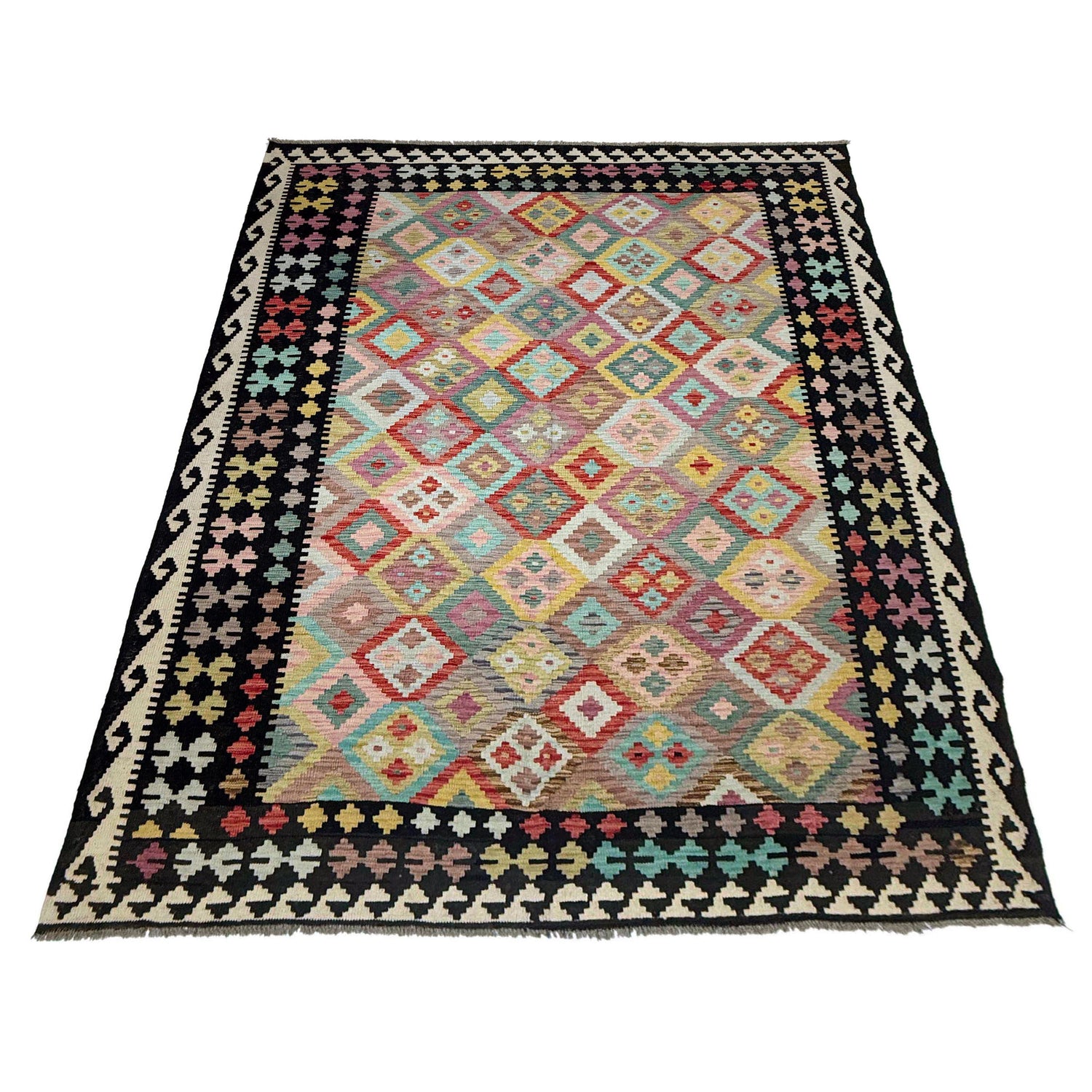 Handmade Multi Kilim Geometric 7x10 ft