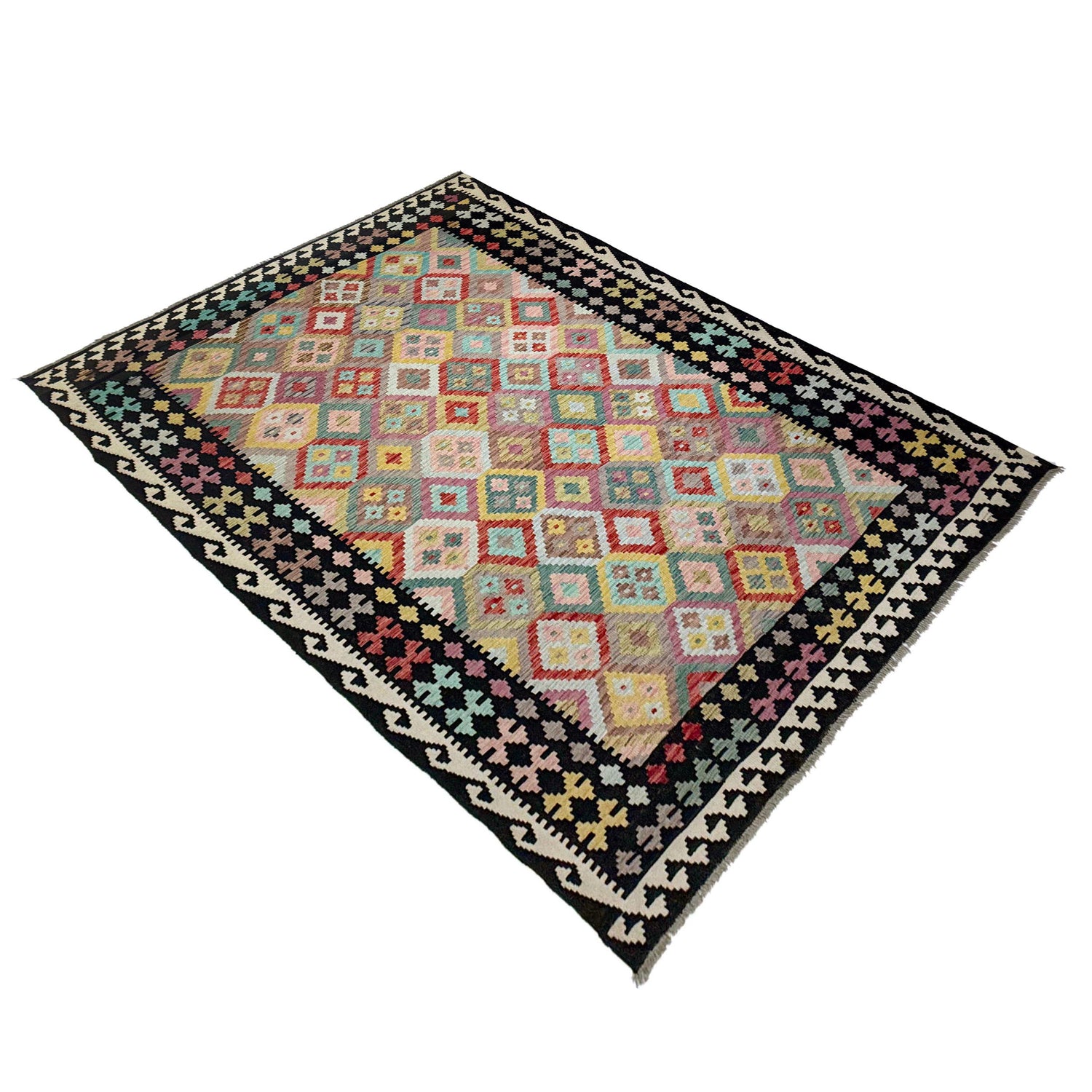 Handmade Multi Kilim Geometric 7x10 ft
