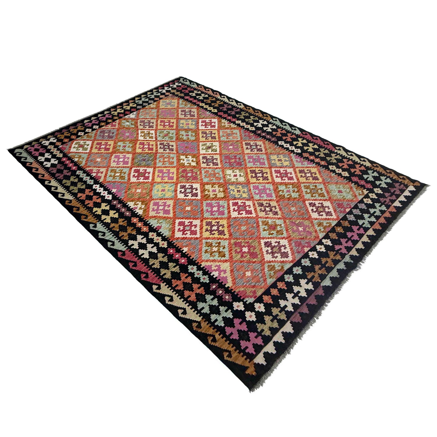 Handmade Multi Kilim Geometric 7x10 ft