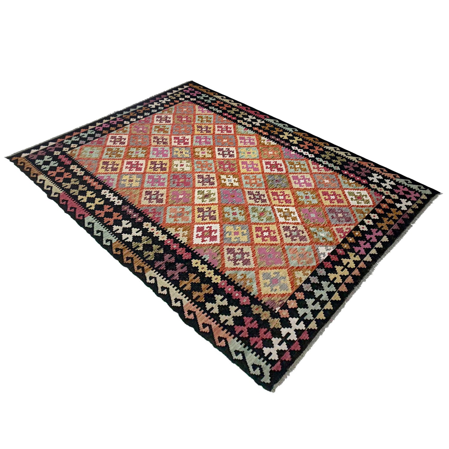 Handmade Multi Kilim Geometric 7x10 ft