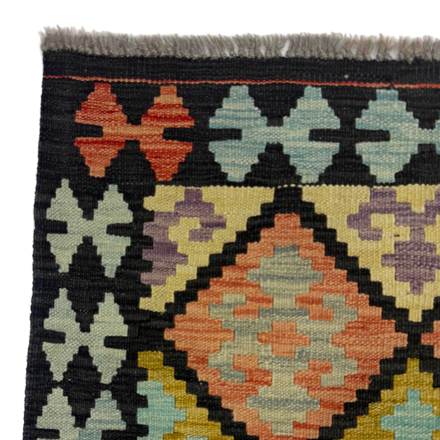 Handmade Multi Kilim Geometric 10' Runner