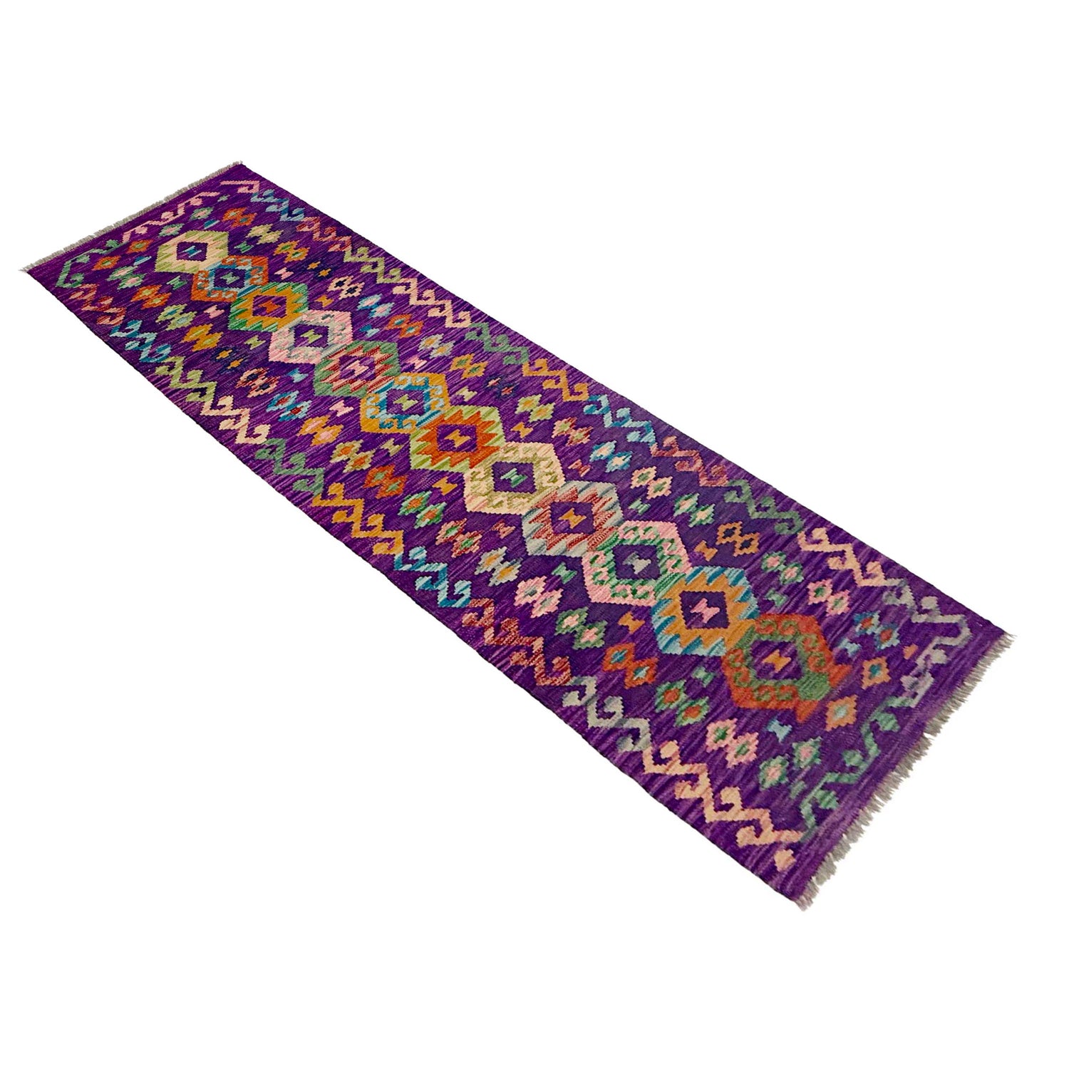 Handmade Multi Kilim Geometric 8' Runner
