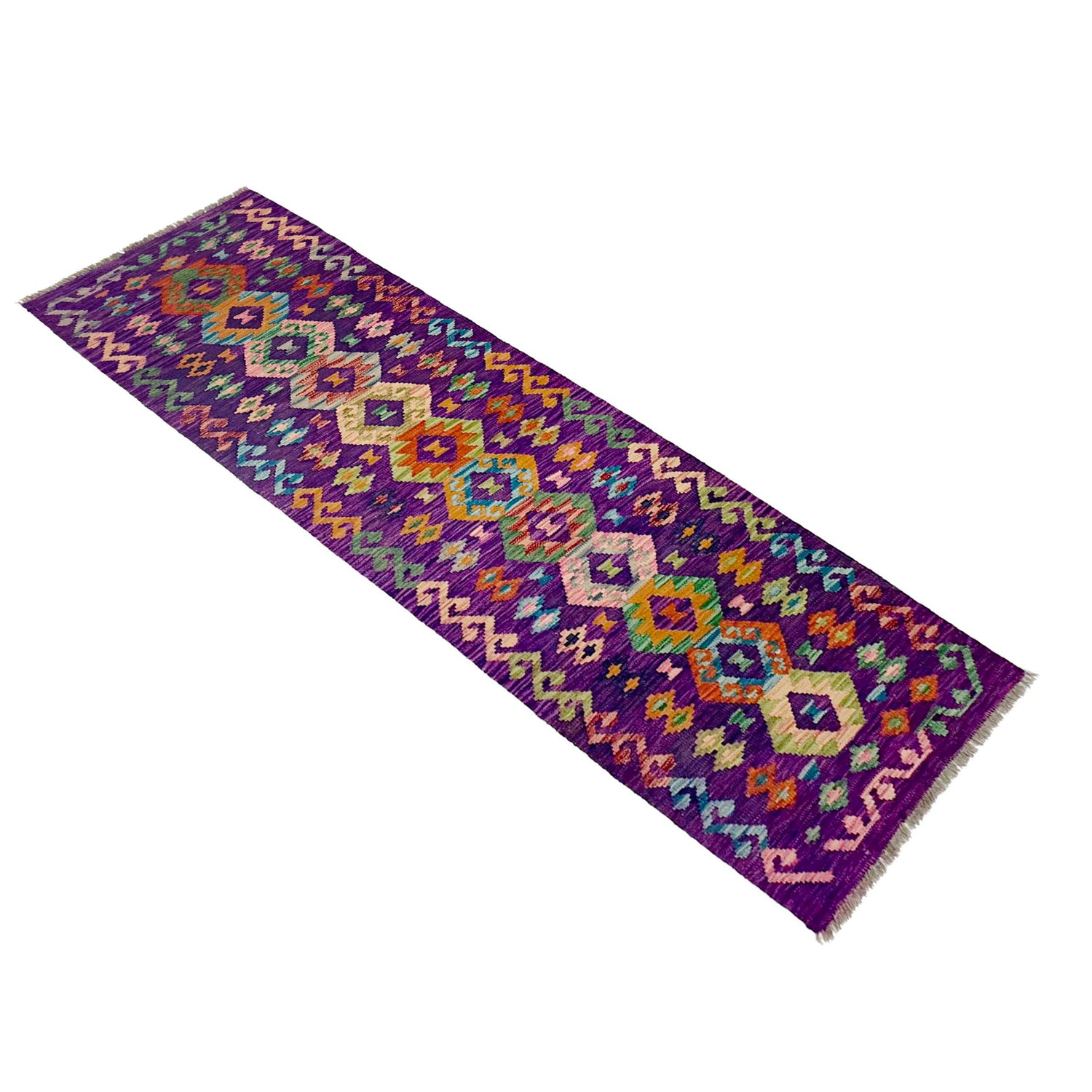 Handmade Multi Kilim Geometric 8' Runner