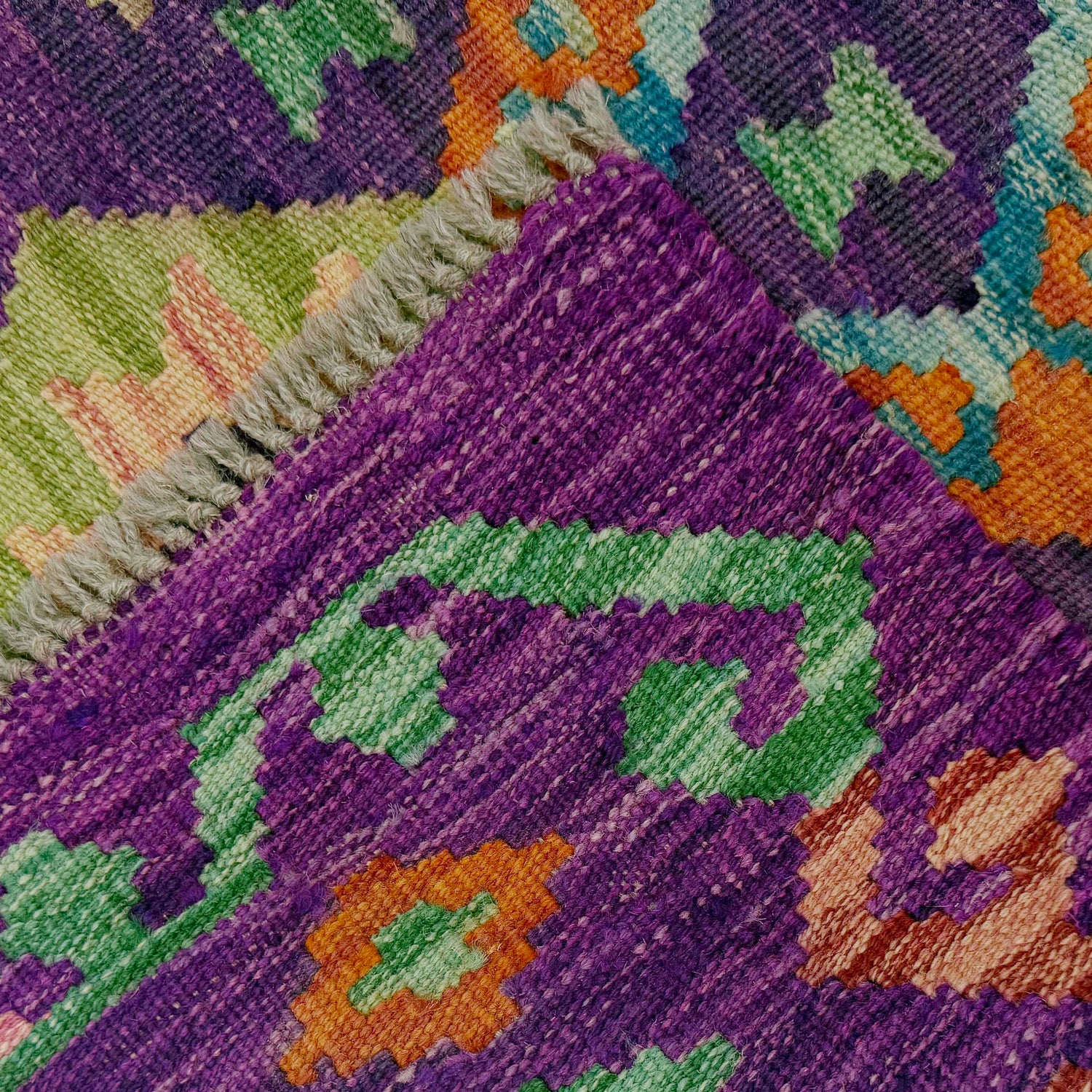 Handmade Multi Kilim Geometric 8' Runner