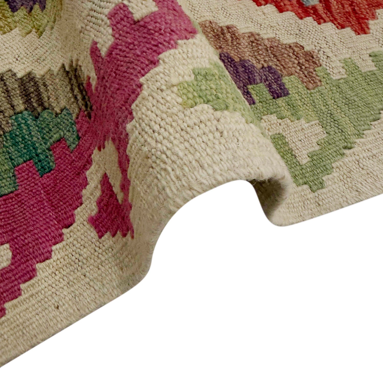 Handmade Multi Kilim Geometric 10' Runner