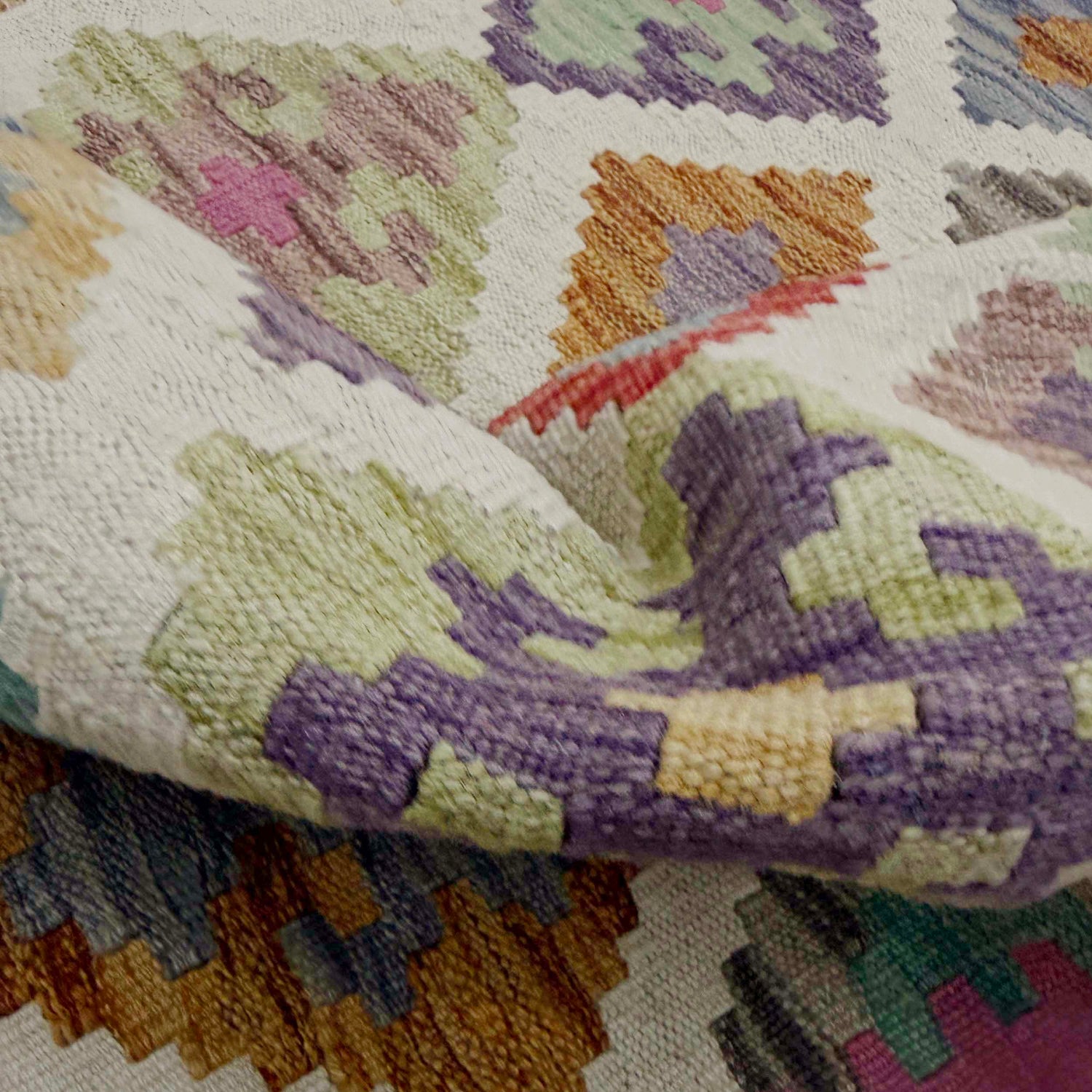 Handmade Multi Kilim Geometric 10' Runner