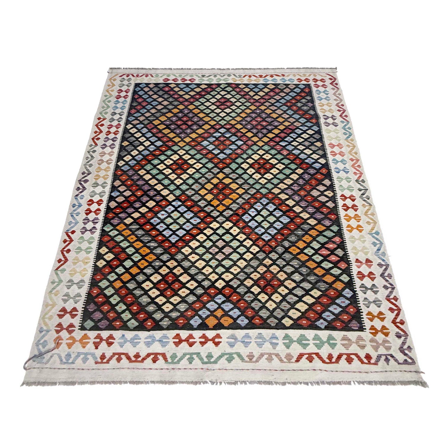Handmade Multi Kilim Geometric 7x10 ft