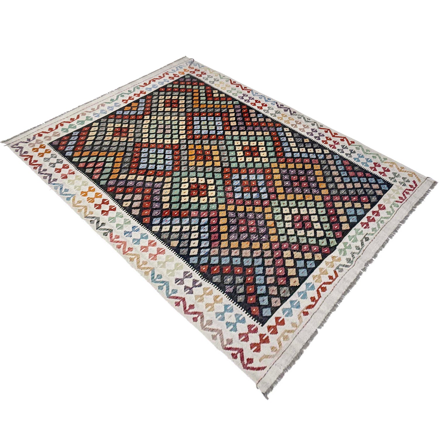Handmade Multi Kilim Geometric 7x10 ft