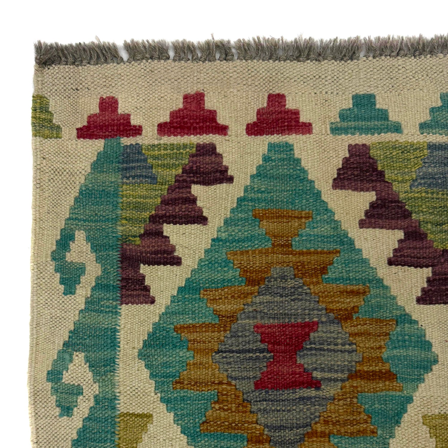 Handmade Multi Kilim Geometric 10' Runner
