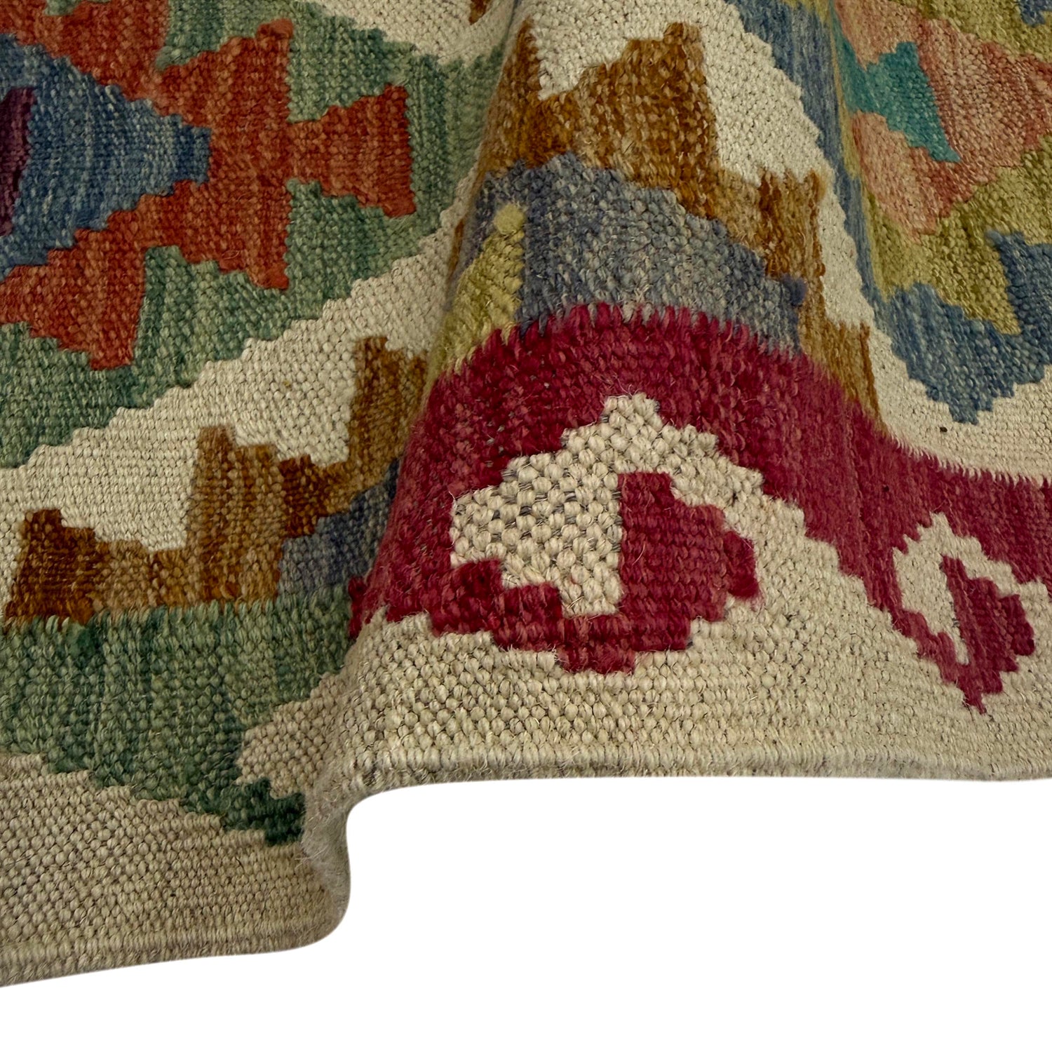 Handmade Multi Kilim Geometric 10' Runner