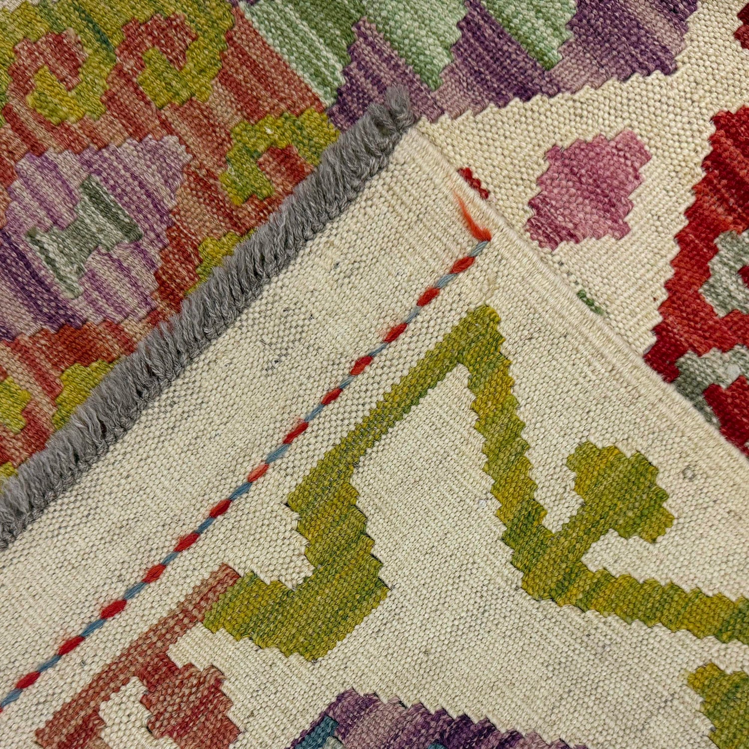 Handmade Multi Kilim Geometric 10' Runner