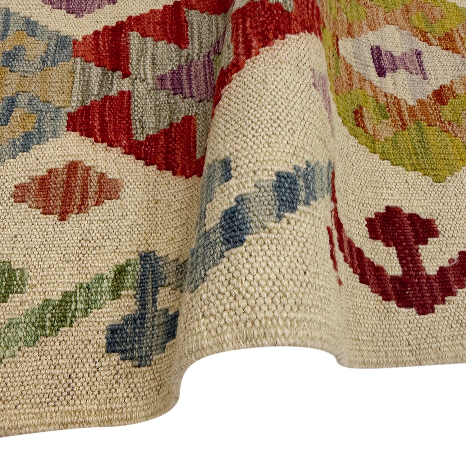 Handmade Multi Kilim Geometric 10' Runner