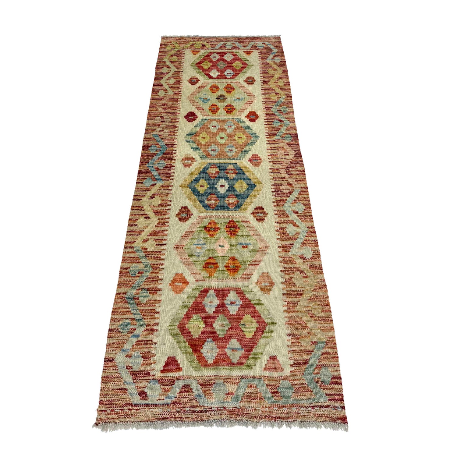 Handmade Multi Kilim Geometric 6' Runner