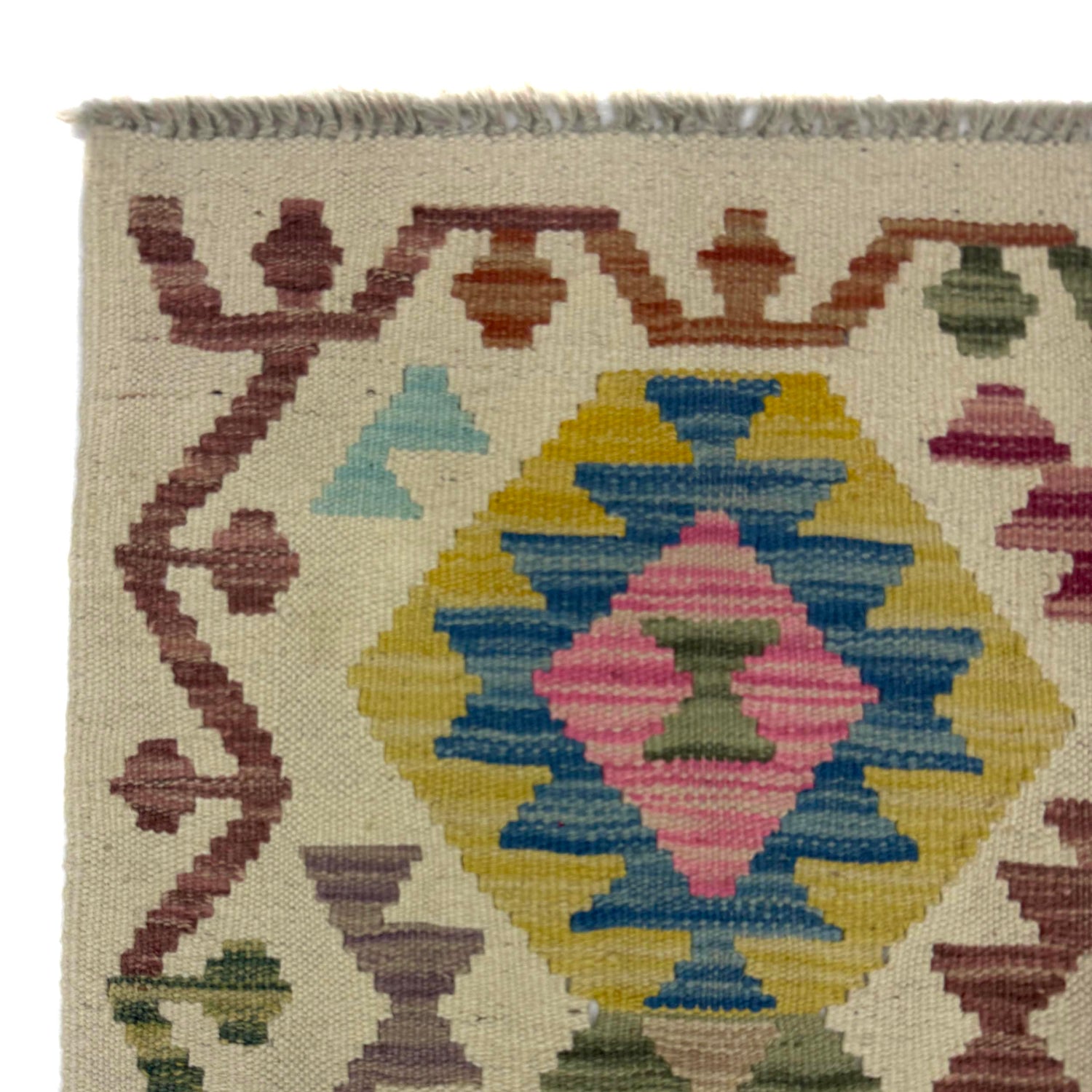 Handmade Multi Kilim Geometric 10' Runner