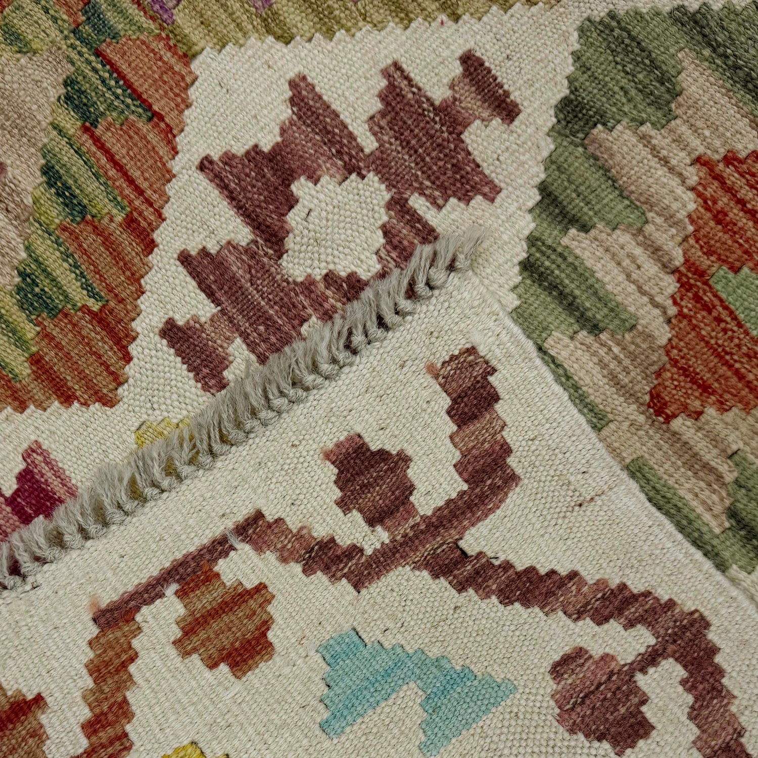Handmade Multi Kilim Geometric 10' Runner