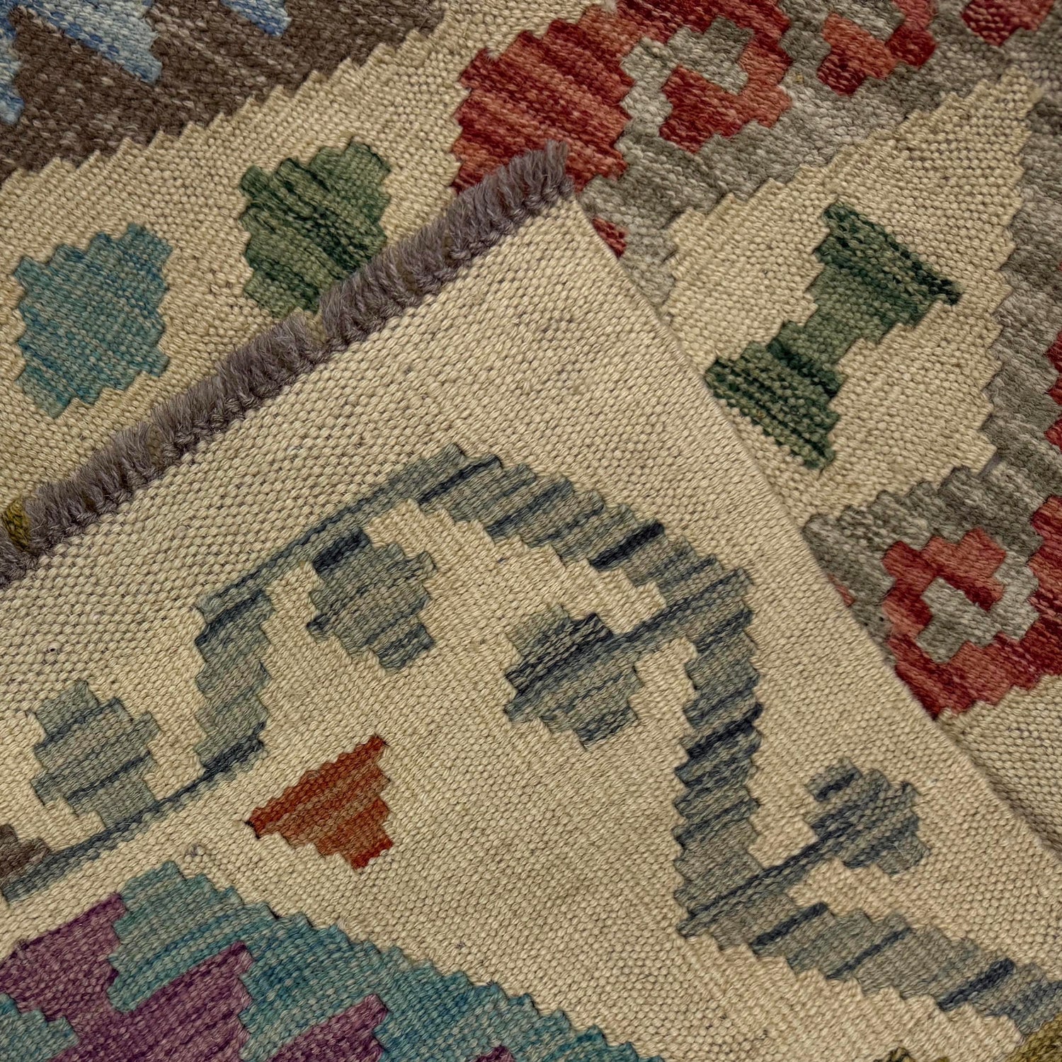 Handmade Multi Kilim Geometric 10' Runner