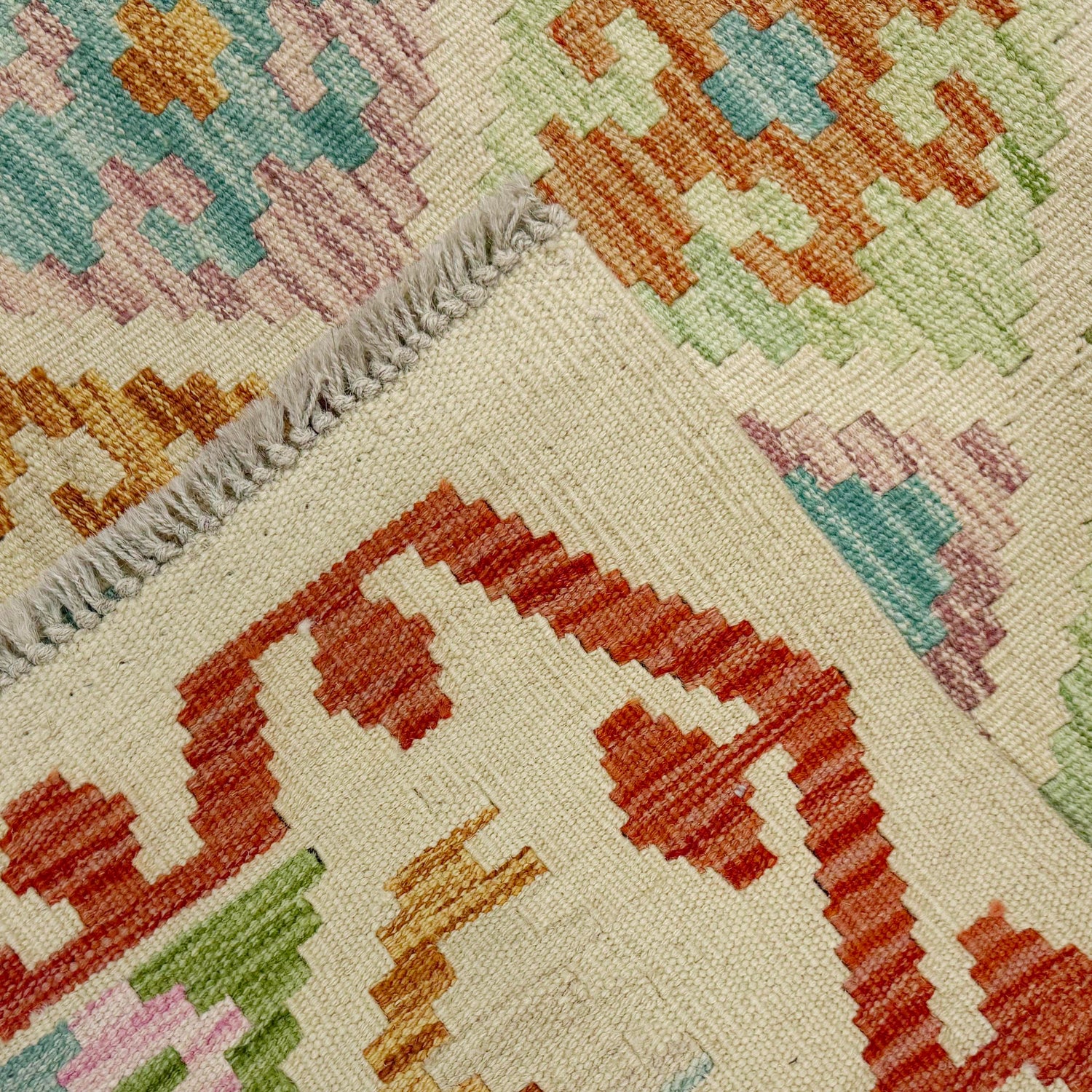 Handmade Multi Kilim Geometric 10' Runner