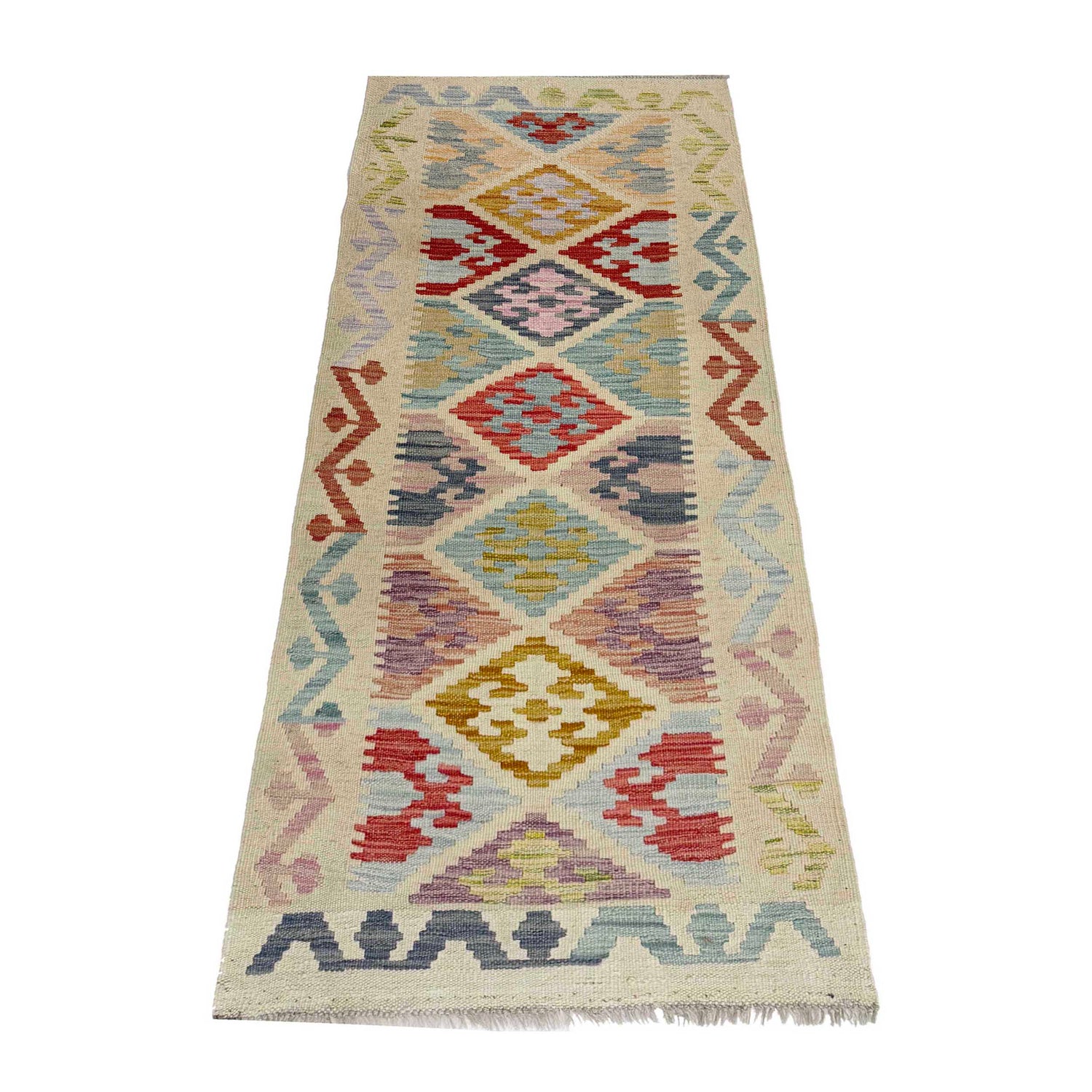 Handmade Multi Kilim Geometric 6' Runner