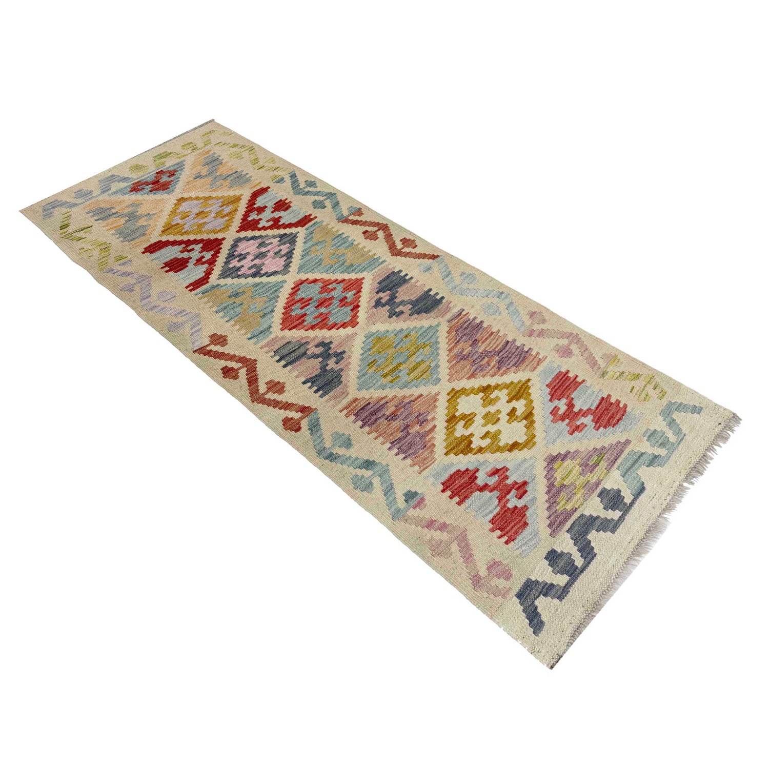 Handmade Multi Kilim Geometric 6' Runner