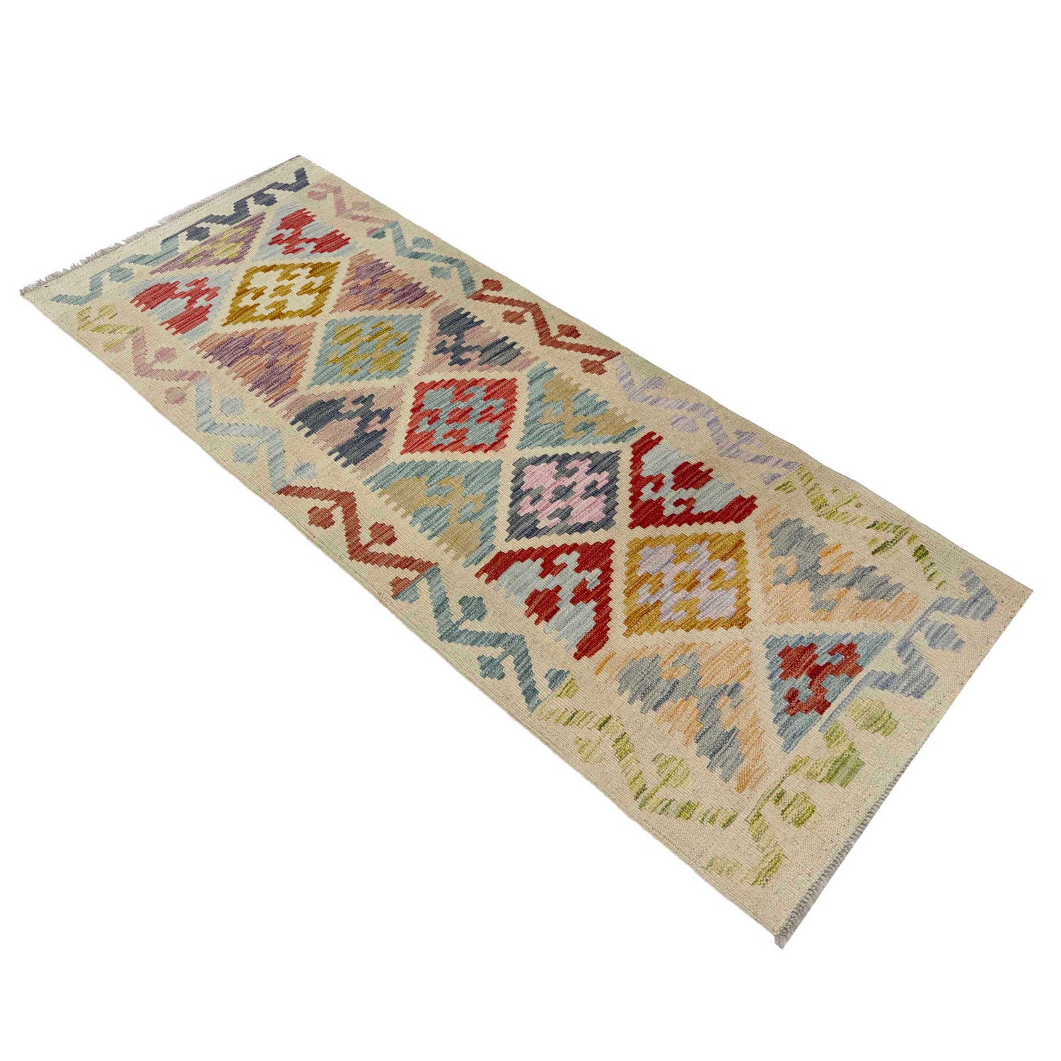 Handmade Multi Kilim Geometric 6' Runner