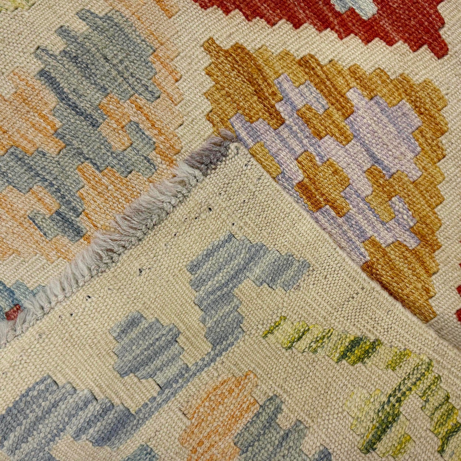 Handmade Multi Kilim Geometric 6' Runner