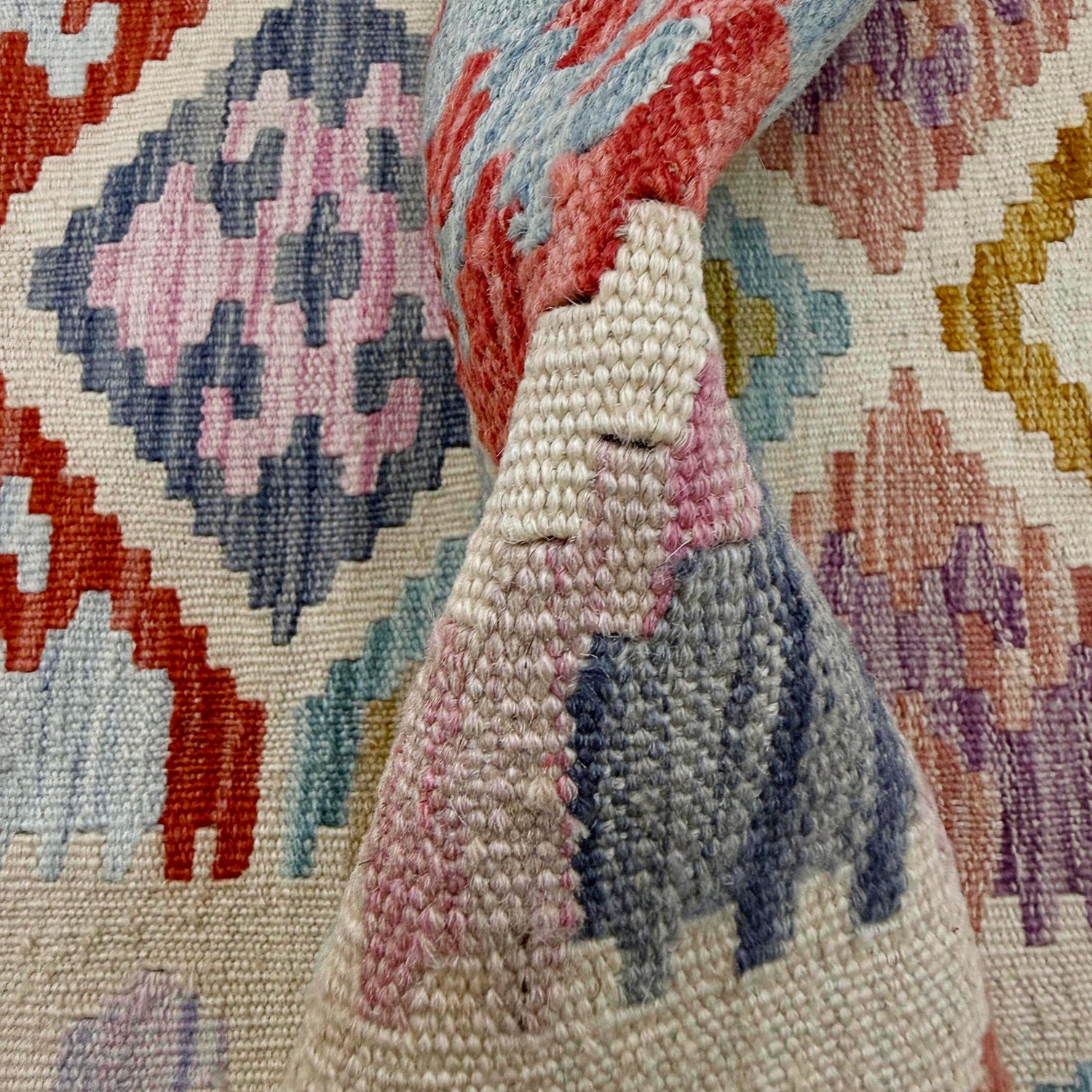 Handmade Multi Kilim Geometric 6' Runner