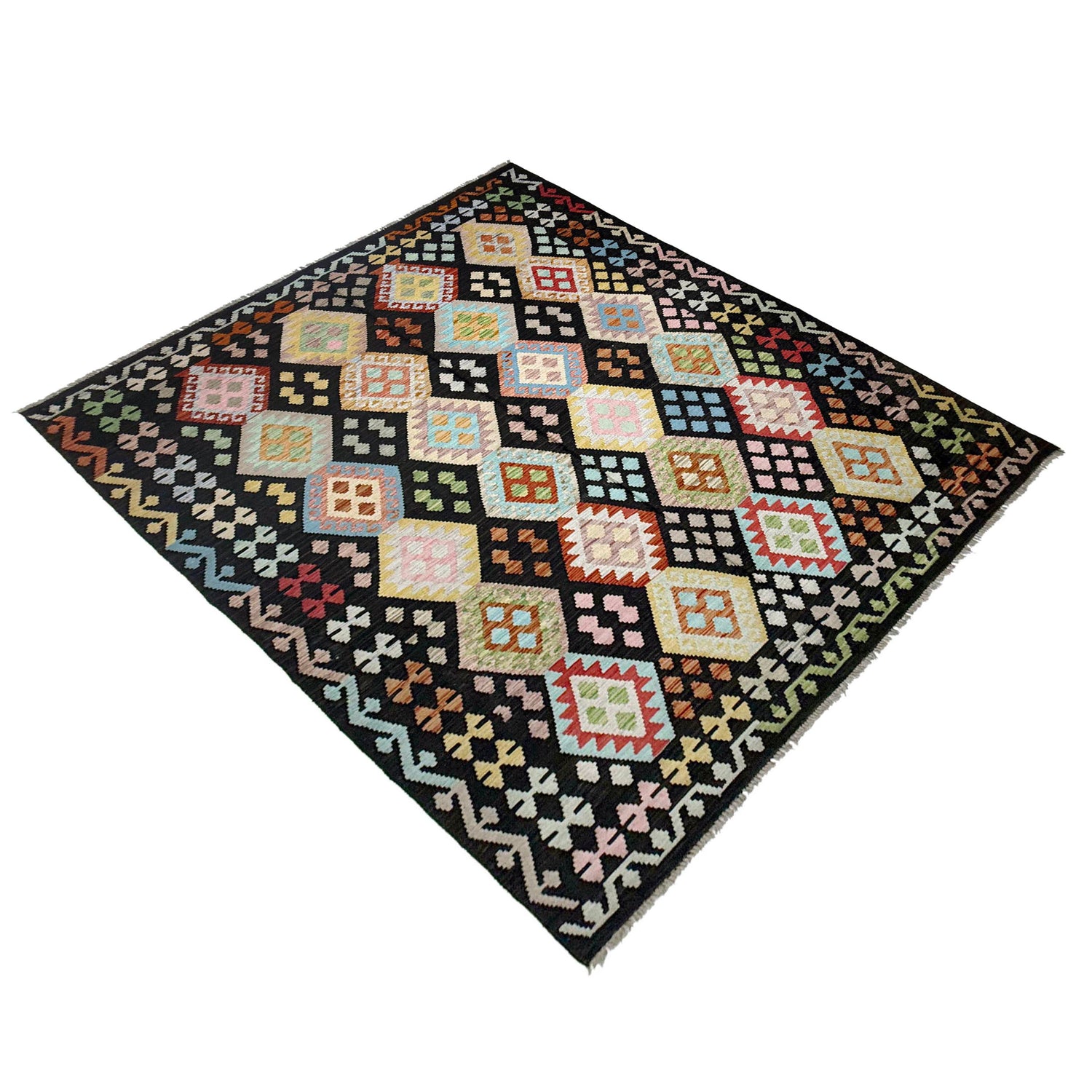Handmade Multi Kilim Geometric 7x10 ft