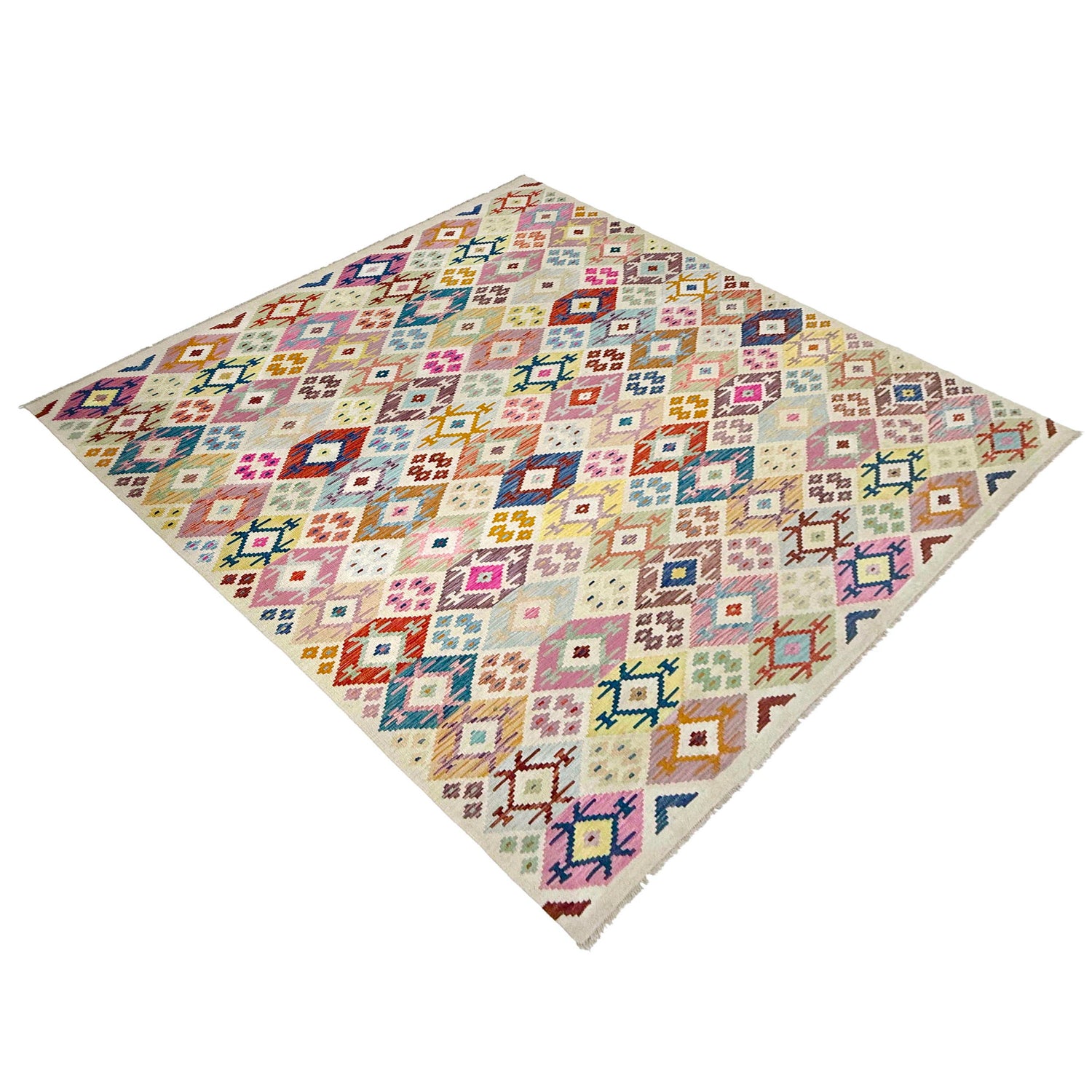 Handmade Multi Kilim Geometric 9x12 ft