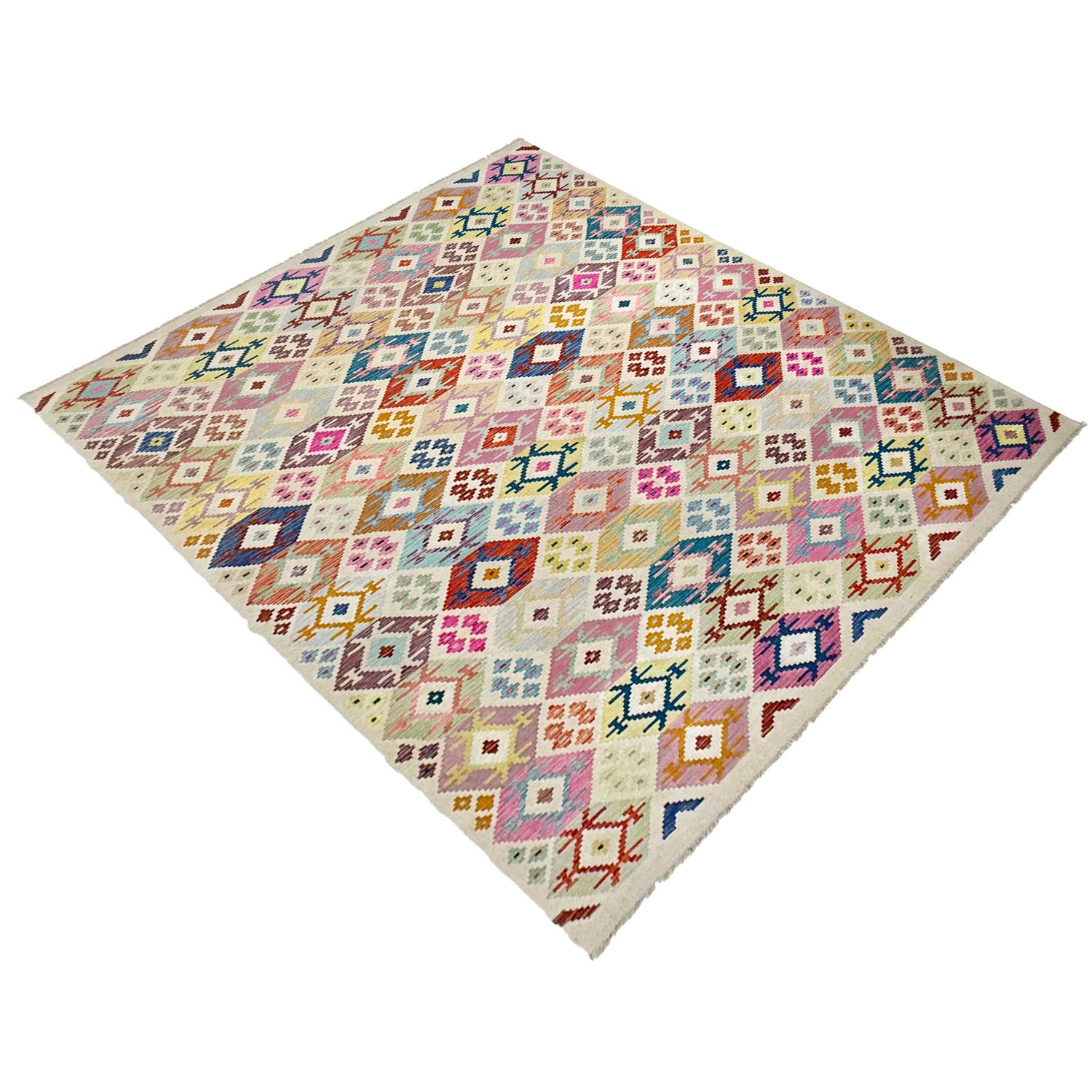 Handmade Multi Kilim Geometric 9x12 ft