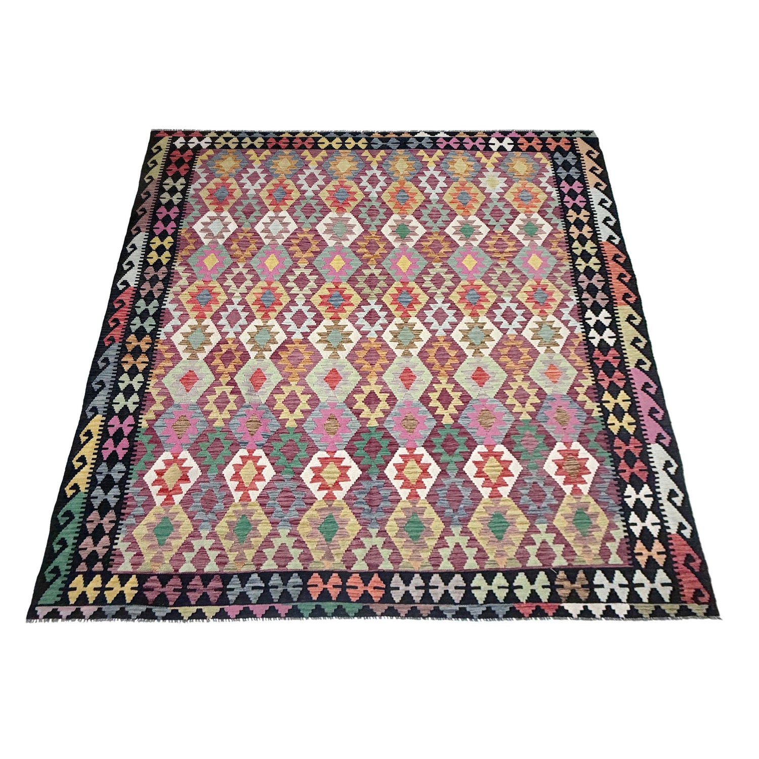 Handmade Multi Kilim Geometric 9x12 ft
