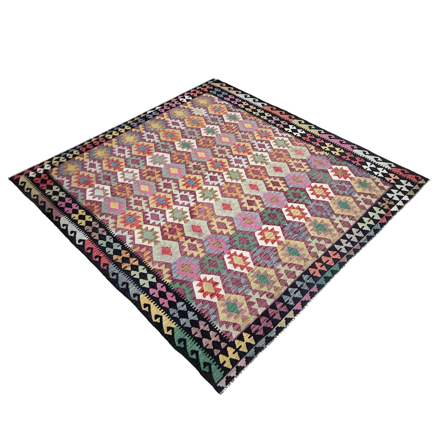 Handmade Multi Kilim Geometric 9x12 ft