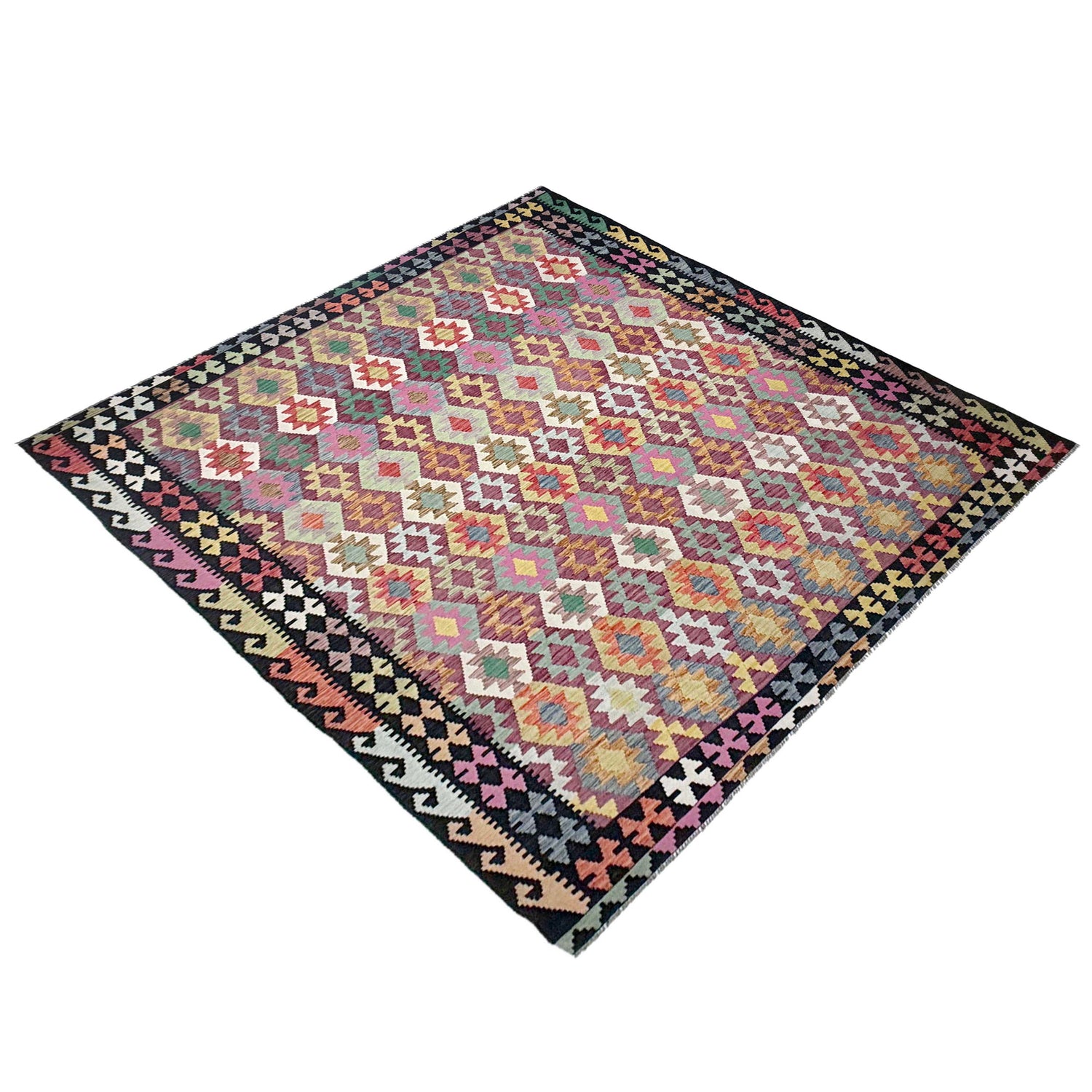 Handmade Multi Kilim Geometric 9x12 ft