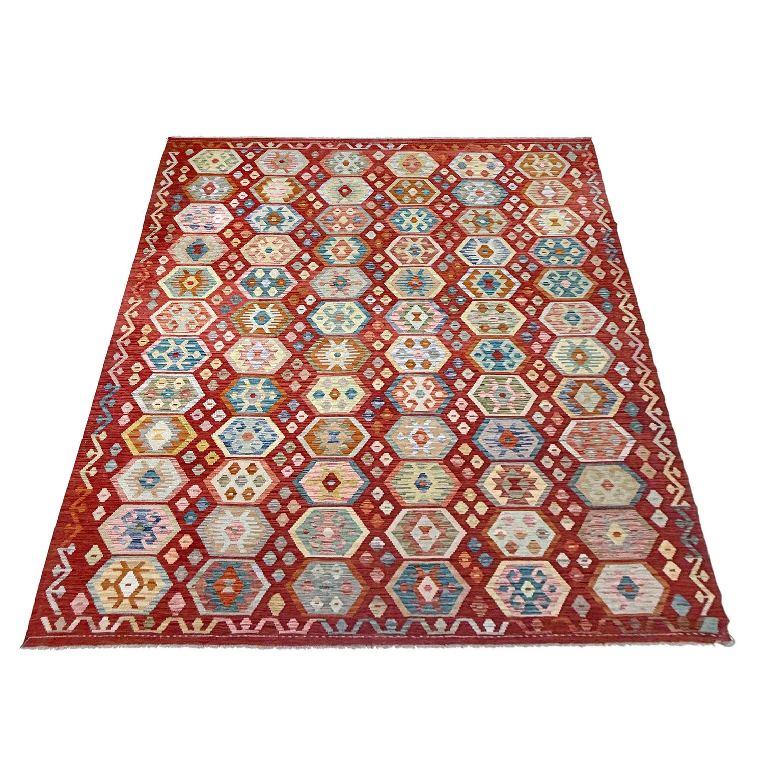 Handmade Multi Kilim Geometric 9x12 ft