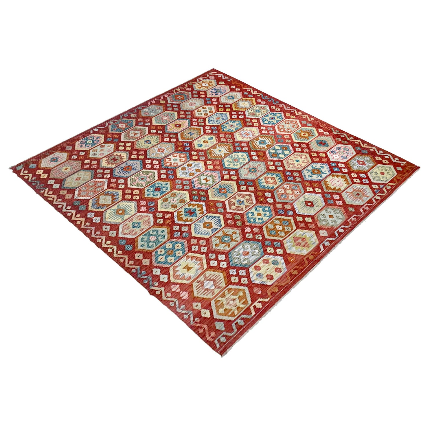 Handmade Multi Kilim Geometric 9x12 ft
