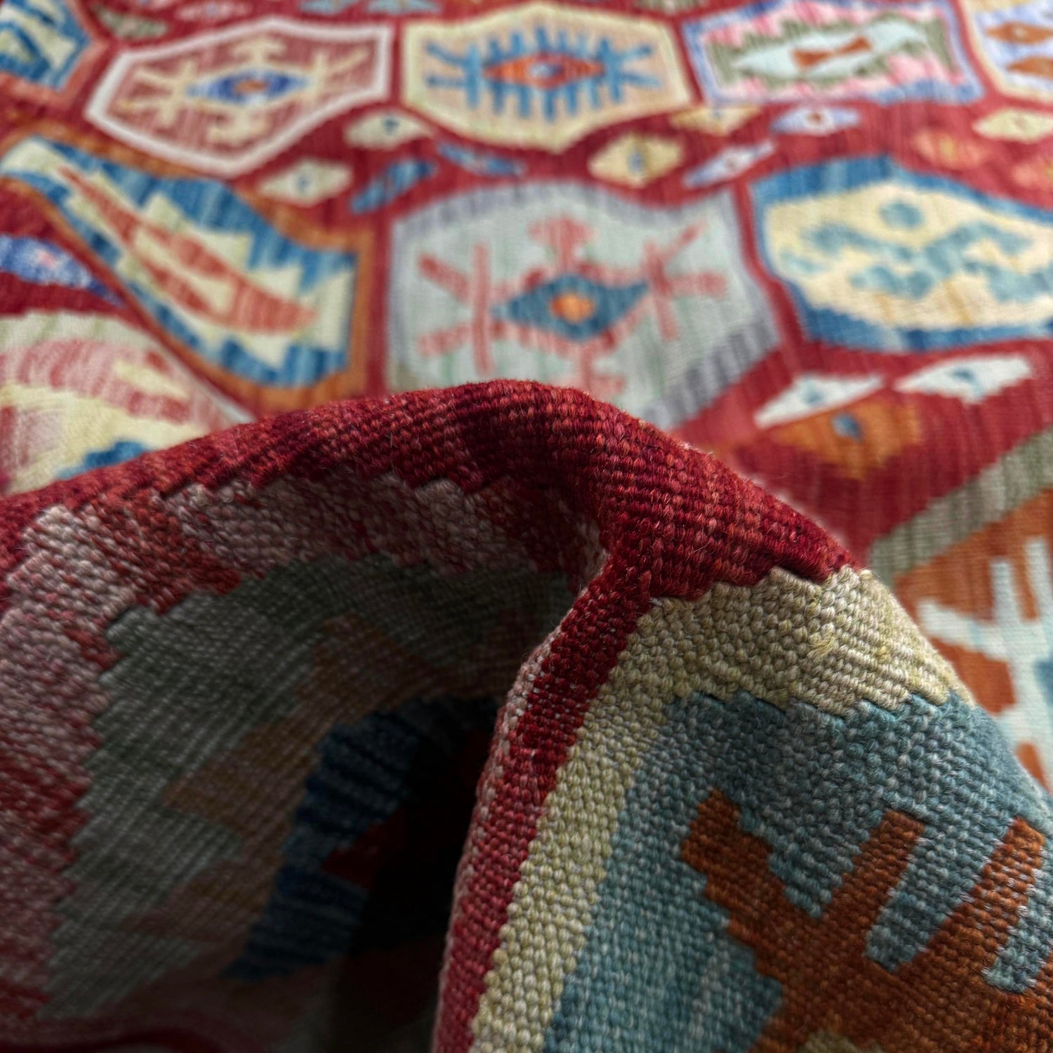 Handmade Multi Kilim Geometric 9x12 ft