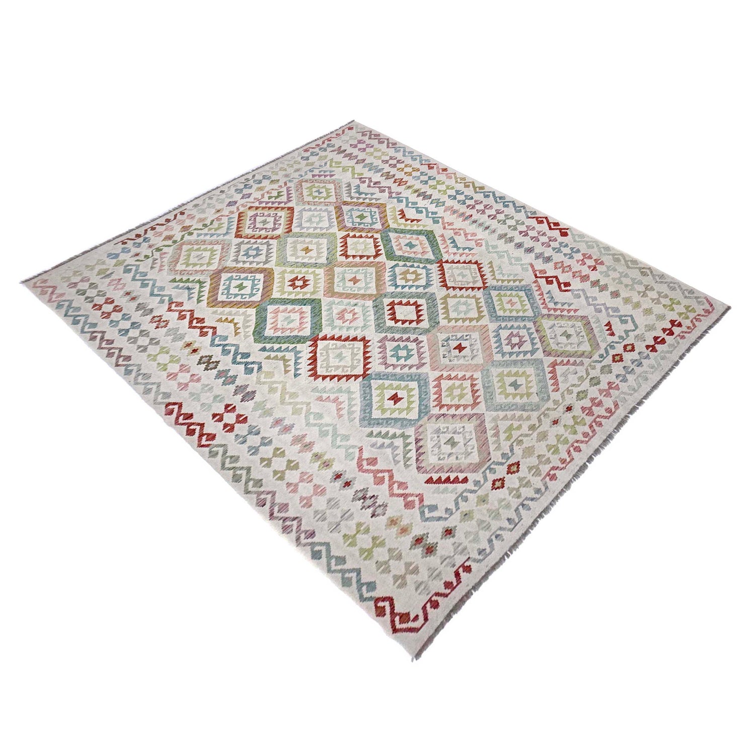 Handmade Multi Kilim Geometric 9x12 ft