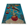 Pictorial Rug Handmade Blue Design