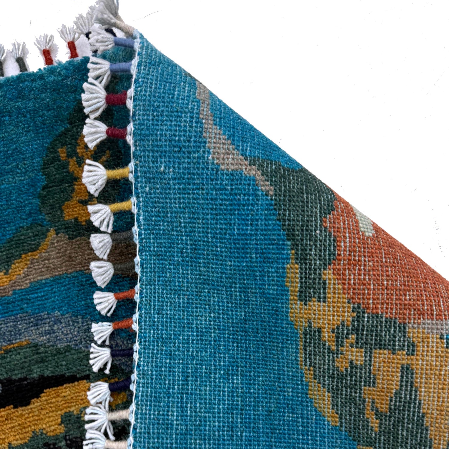 Pictorial Rug Handmade Blue Design
