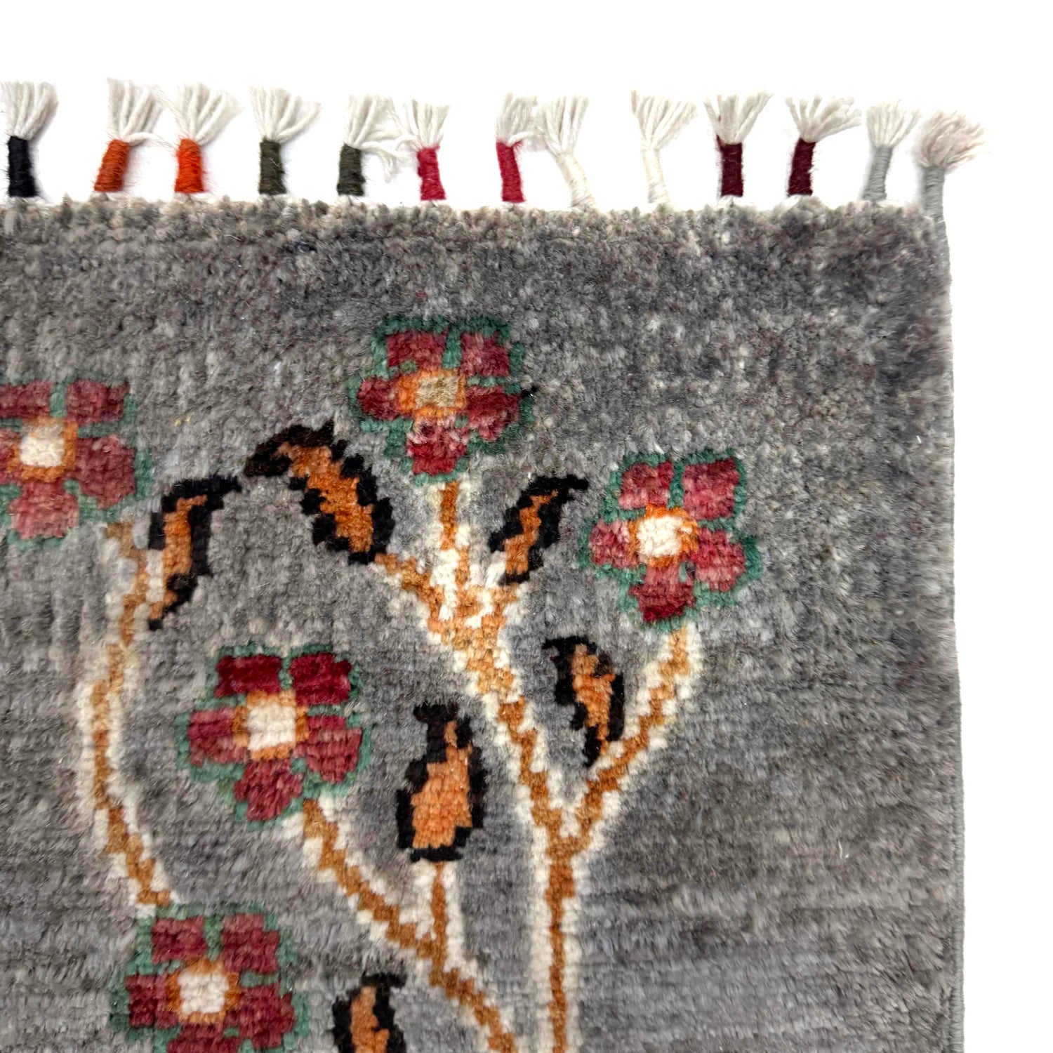 Tree Of Life Area Rug Handmade Gray Floral 3x5 ft