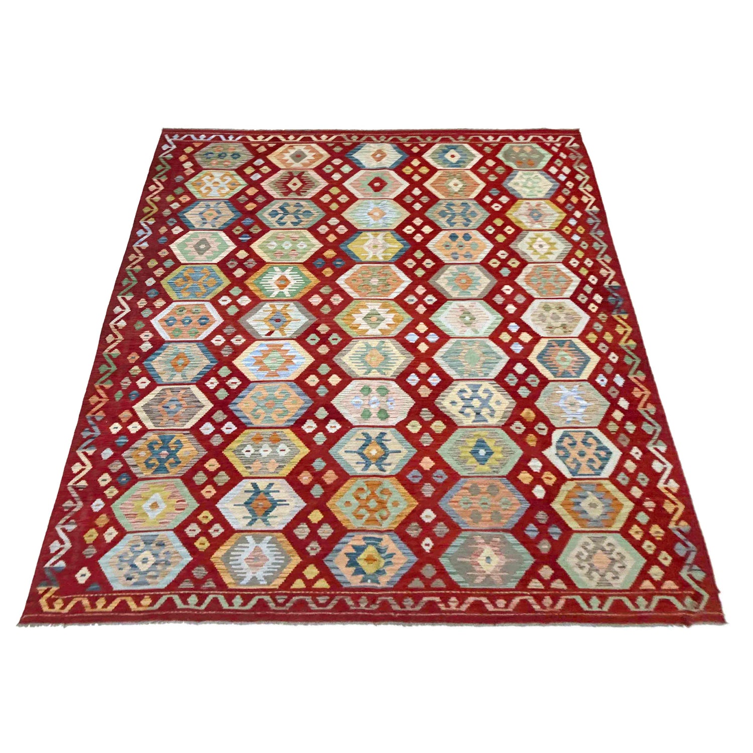 Handmade Multi Kilim Geometric 9x12 ft