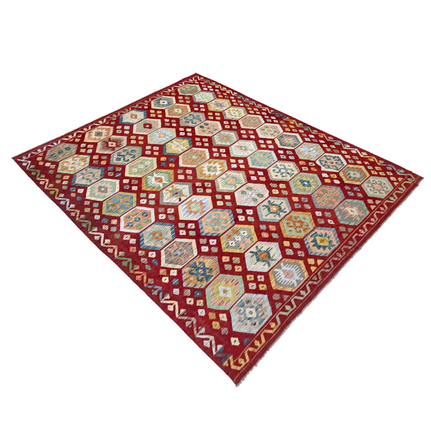 Handmade Multi Kilim Geometric 9x12 ft