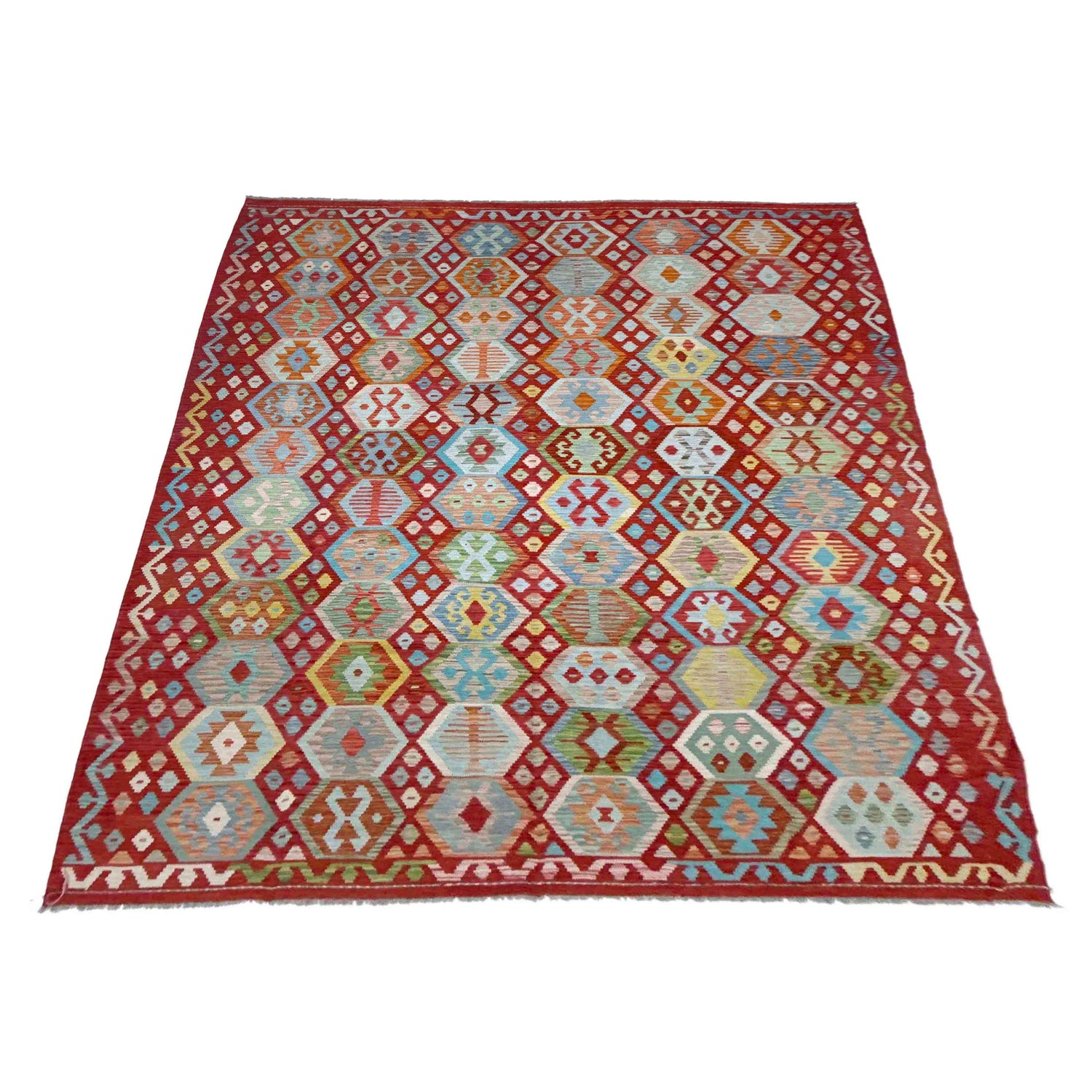 Handmade Multi Kilim Geometric 9x12 ft