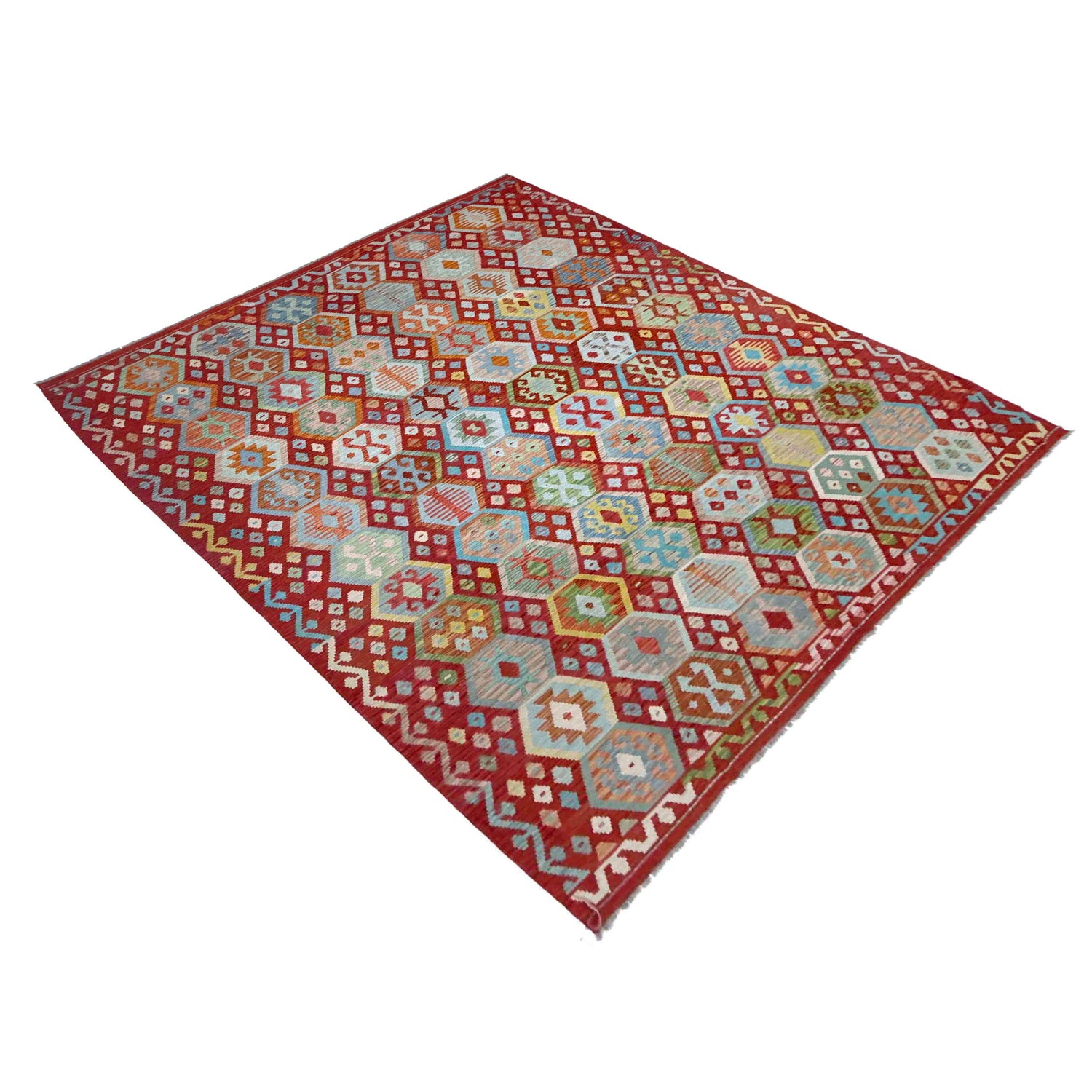 Handmade Multi Kilim Geometric 9x12 ft