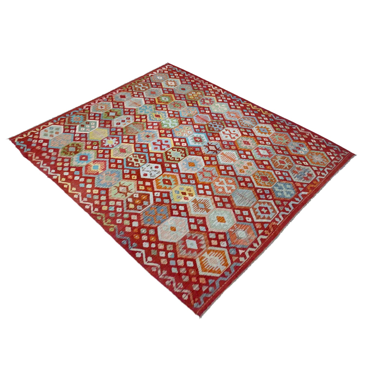 Handmade Multi Kilim Geometric 9x12 ft