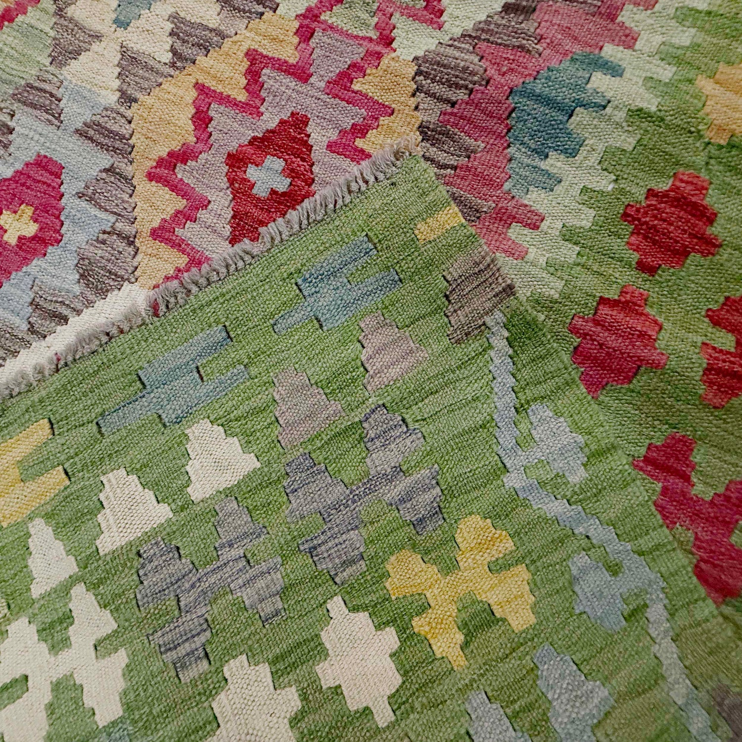 Handmade Multi Kilim Geometric 9x12 ft
