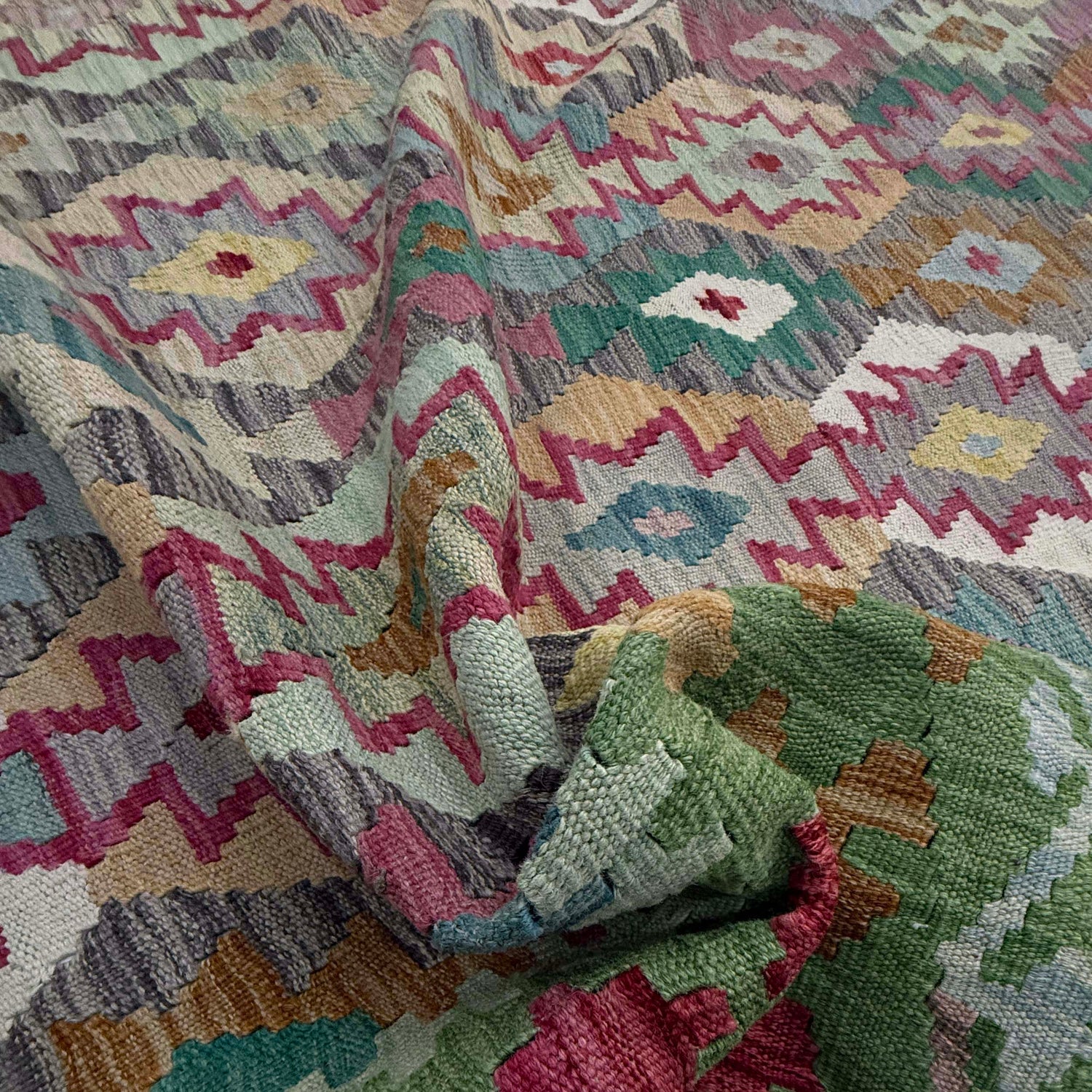 Handmade Multi Kilim Geometric 9x12 ft